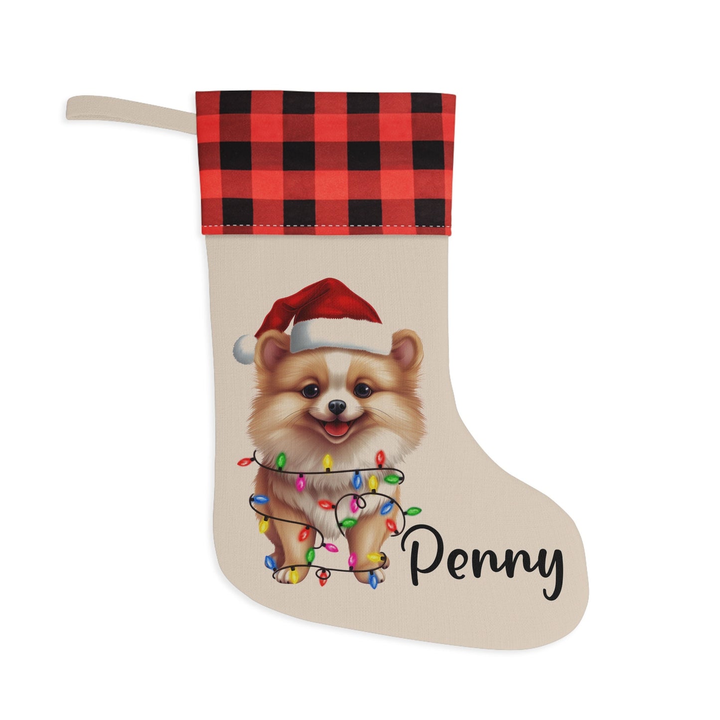 Personalized Pomeranian Dog Christmas Stocking