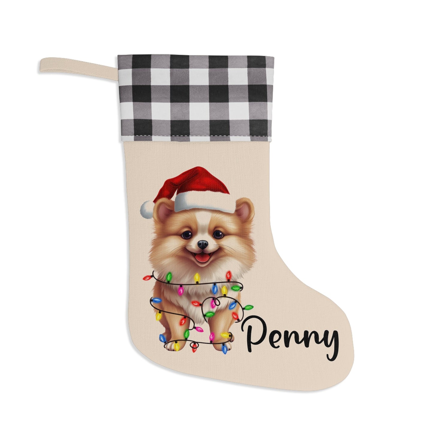 Personalized Pomeranian Dog Christmas Stocking