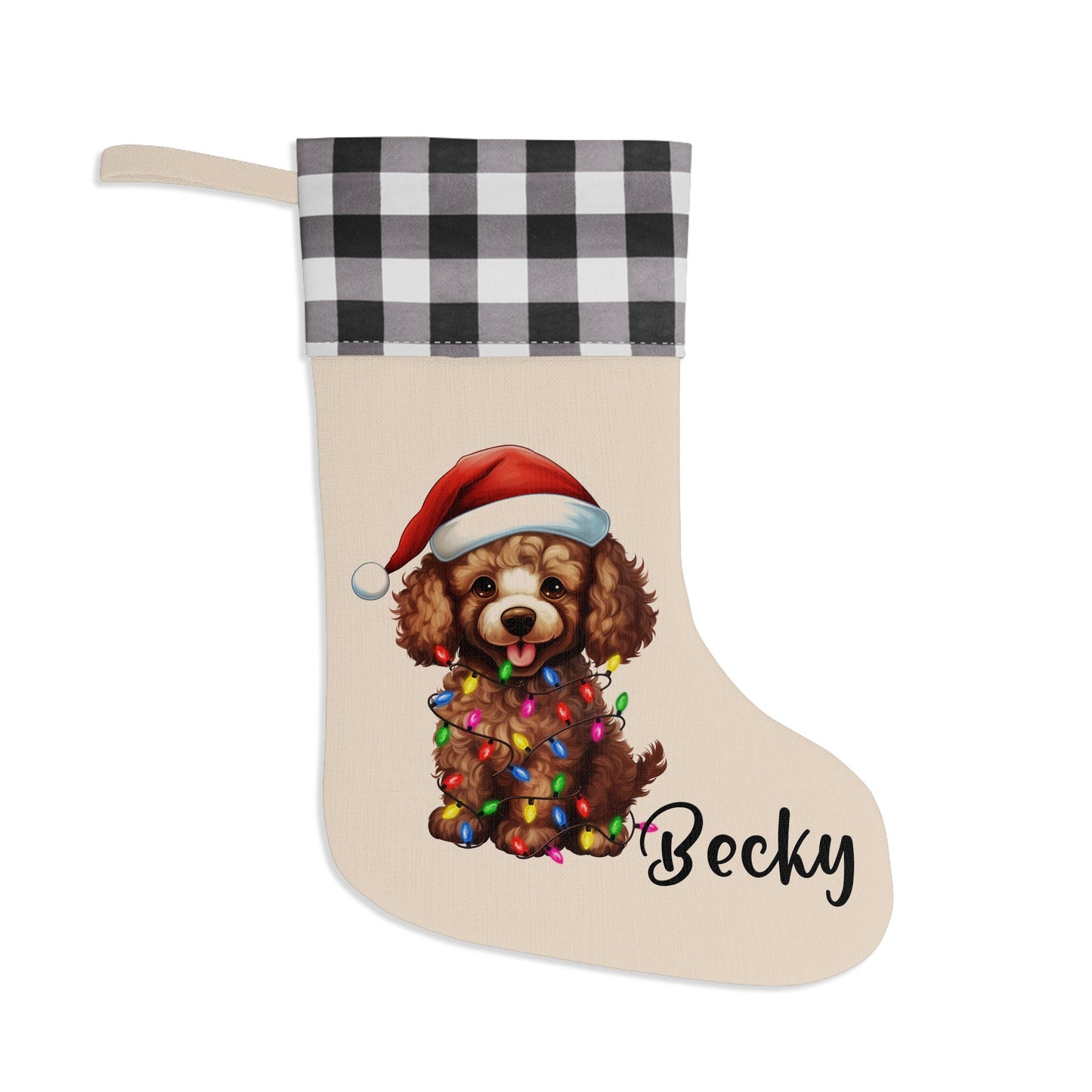 Personalized Poodle Dog Christmas Stocking