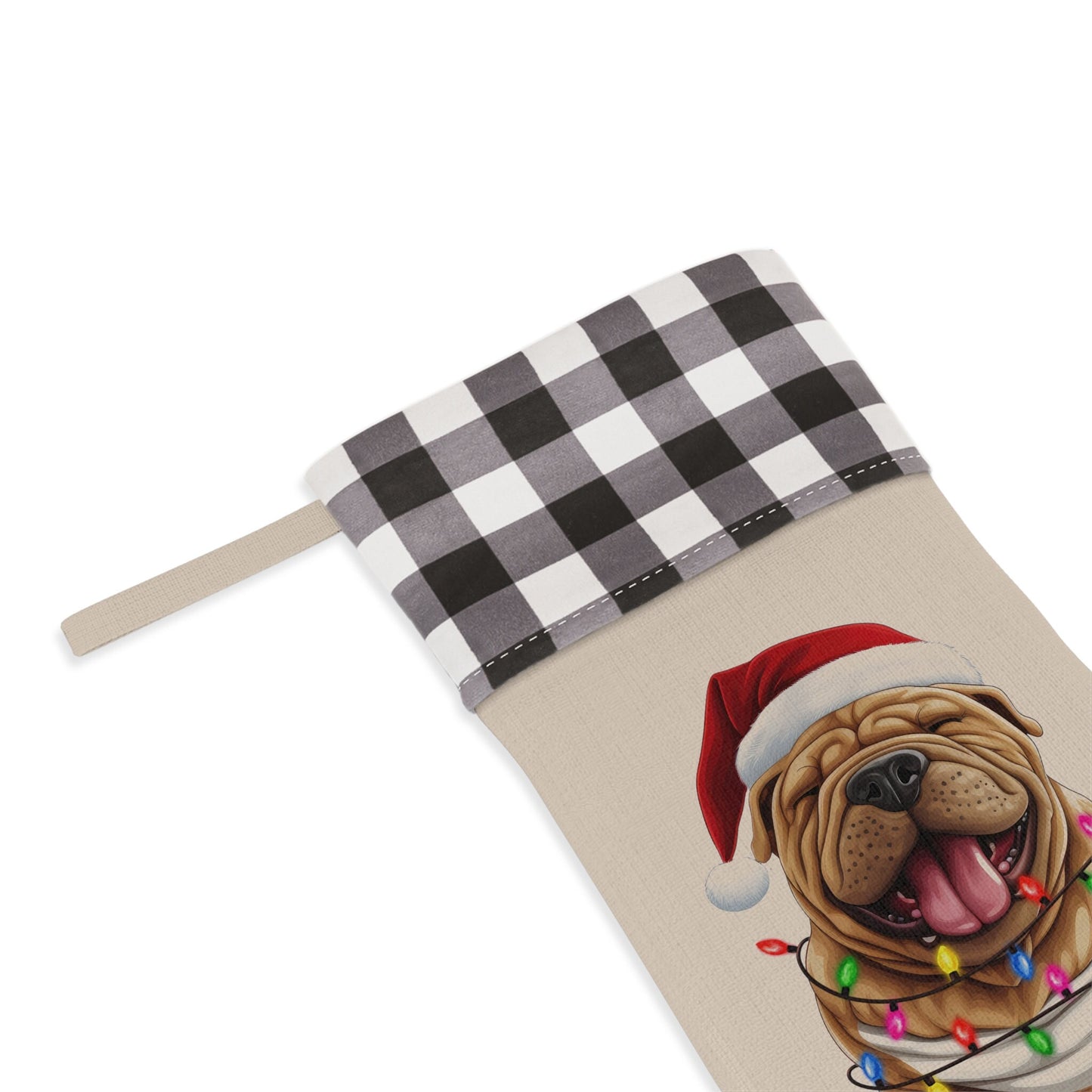 Personalized Shar Pei Dog Christmas Stocking