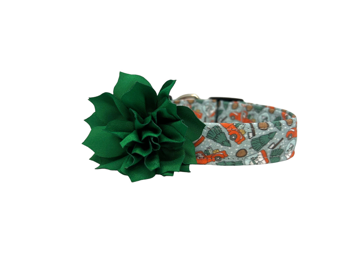 Christmas Dog Collar with Flower