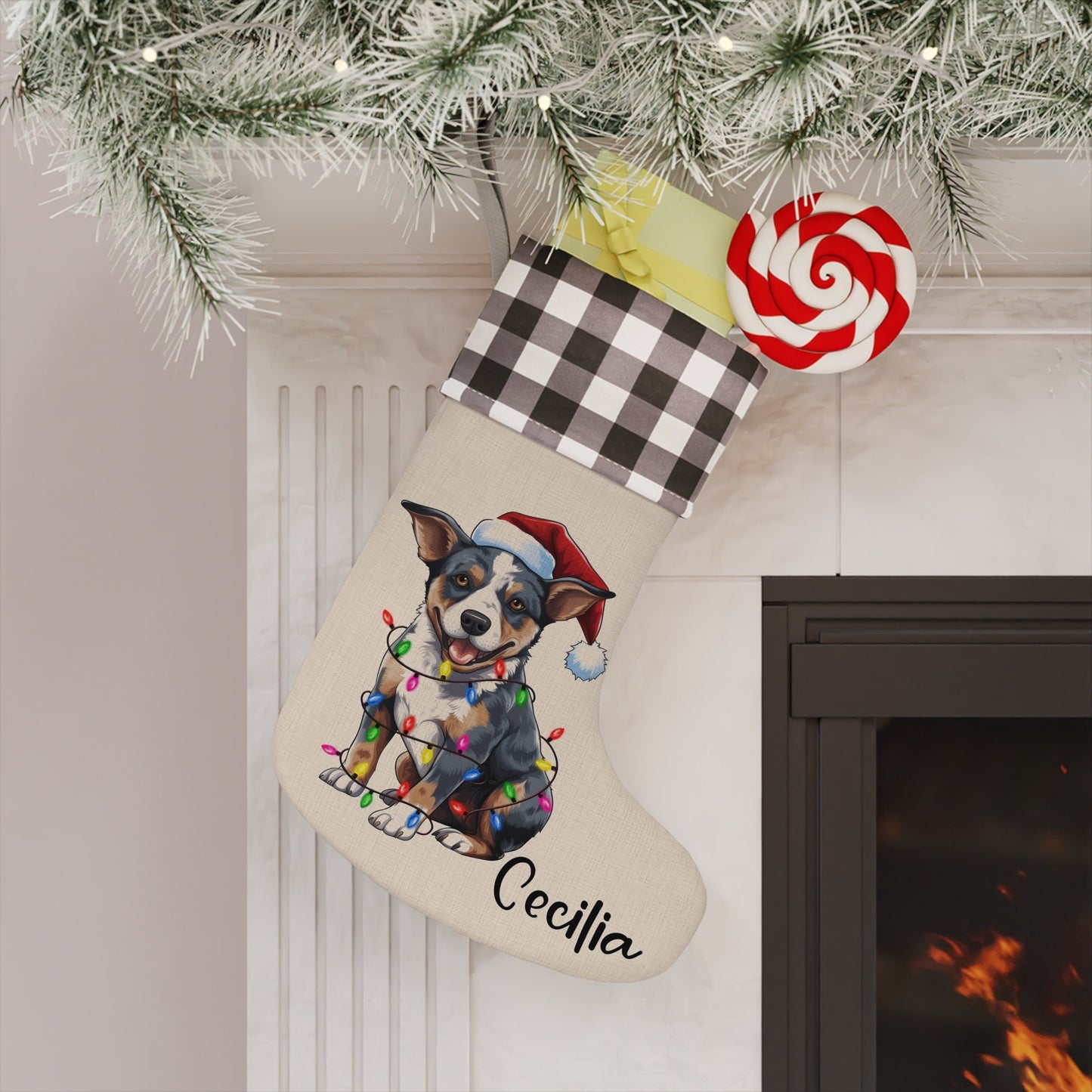 Personalized Australian Cattle Dog Christmas Stocking