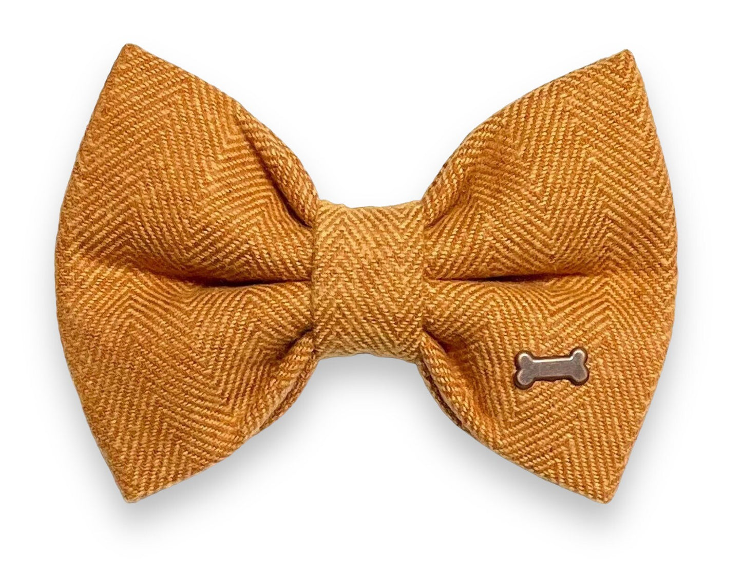Burnt Orange Herringbone Bow Tie