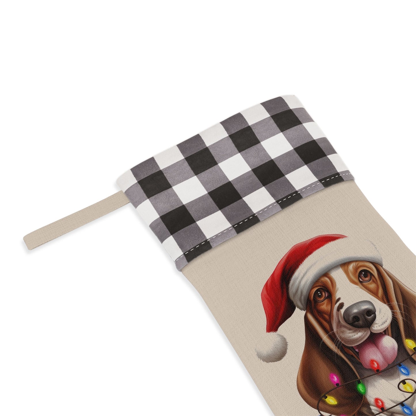 Personalized Basset Hound Dog Christmas Stocking