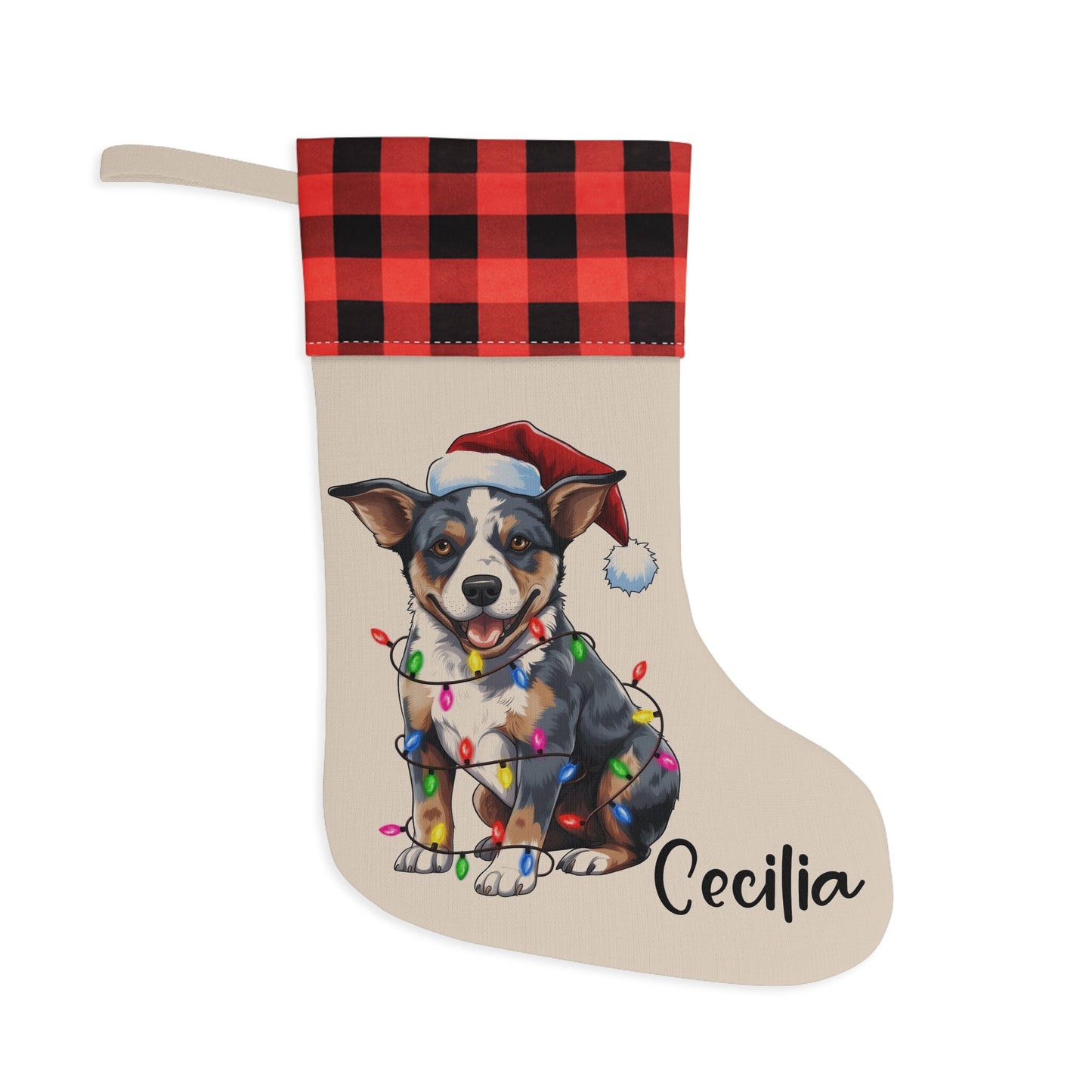 Personalized Australian Cattle Dog Christmas Stocking