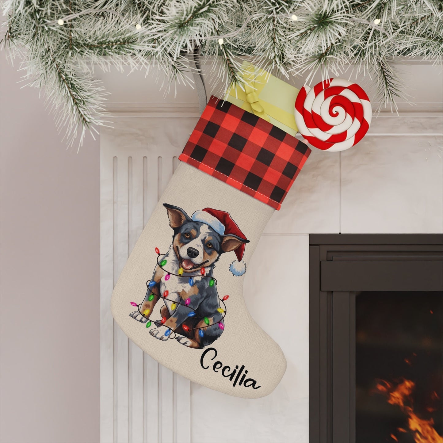 Personalized Australian Cattle Dog Christmas Stocking