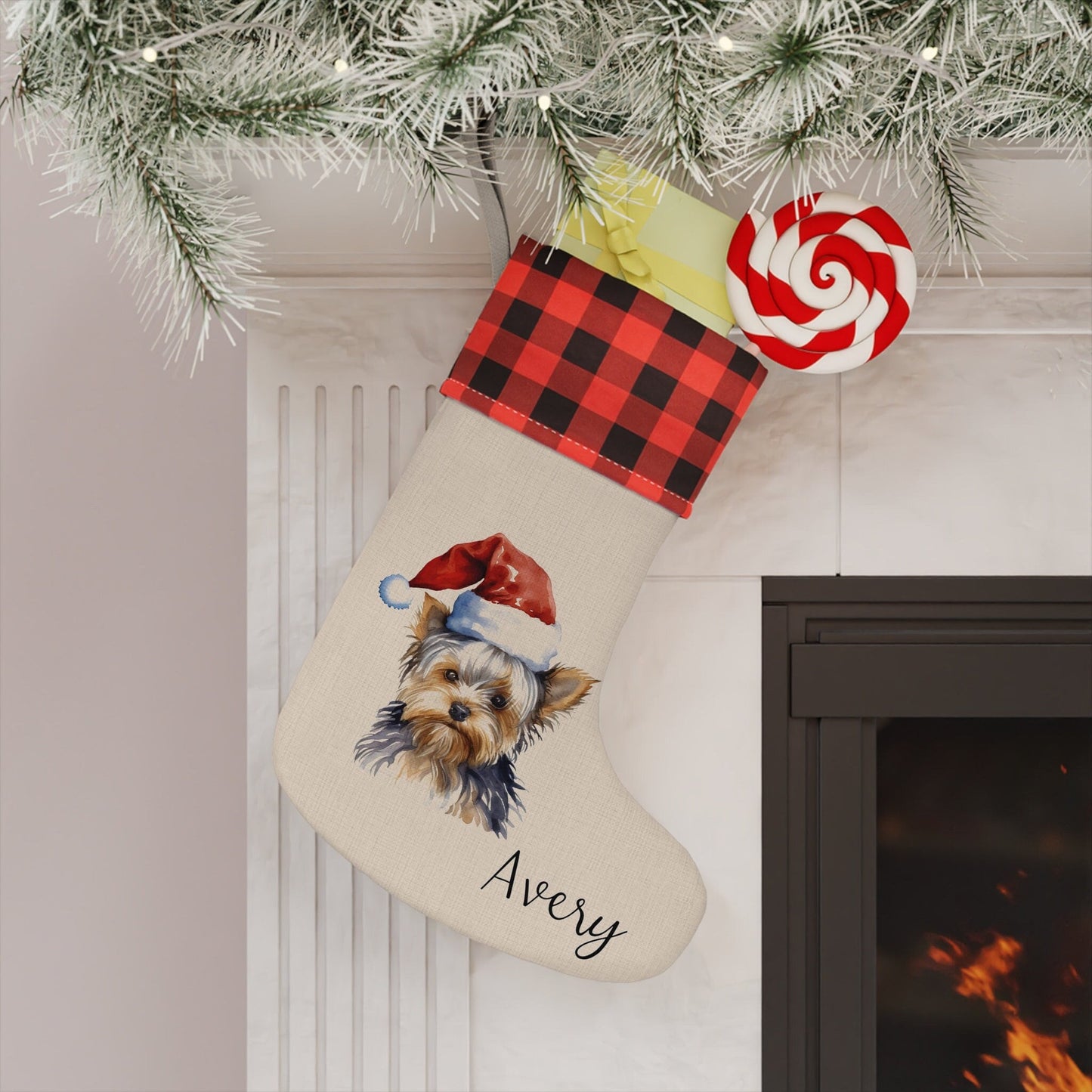 Personalized Yorkie Dog Christmas Stocking