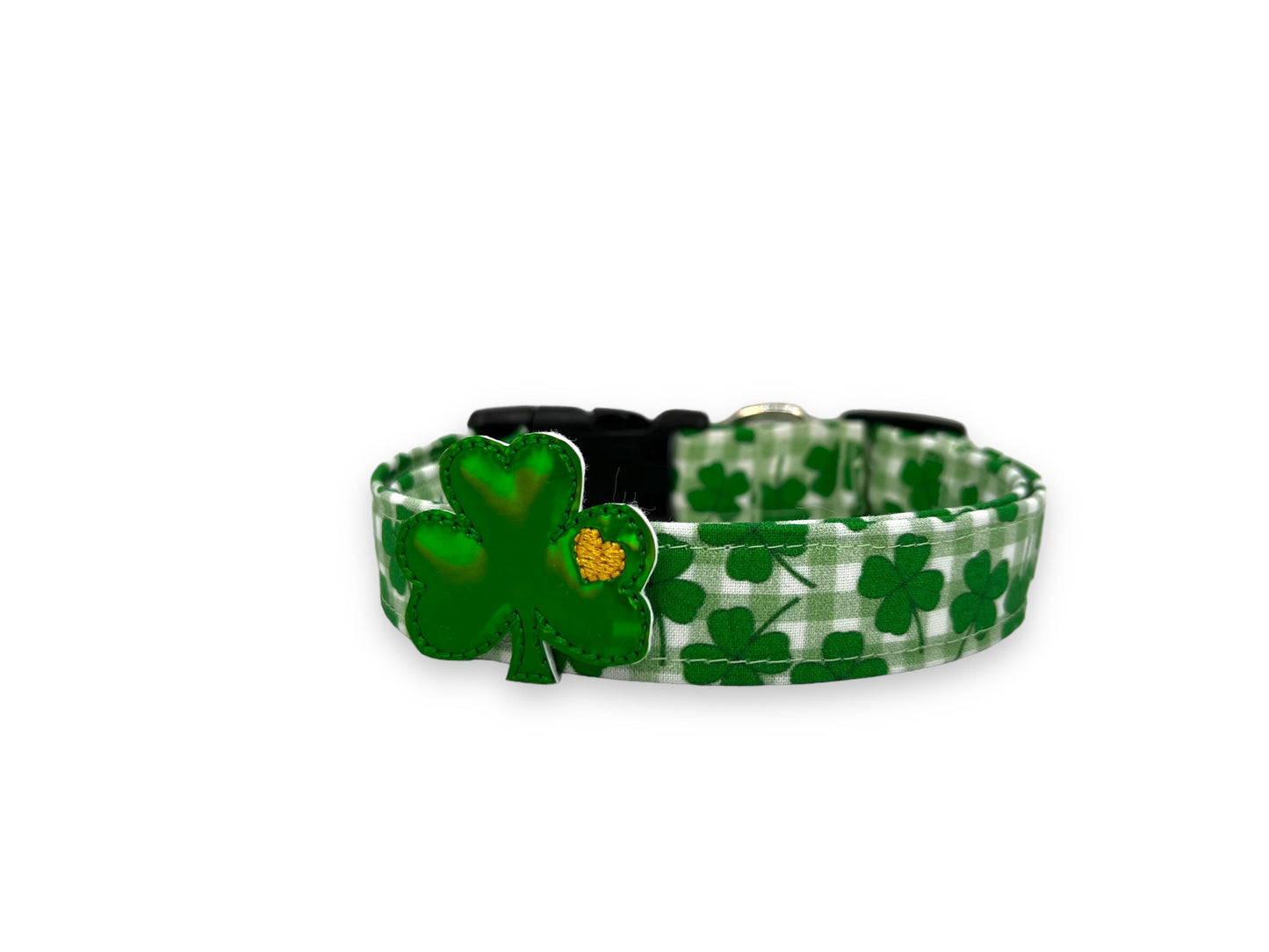 St. Patrick's Day Dog Collar with Shamrock Embellishment