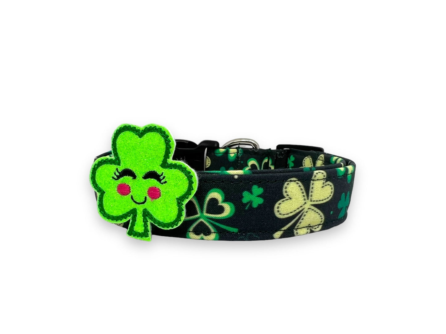St. Patrick's Day Dog Collar With Shamrock Embellishment