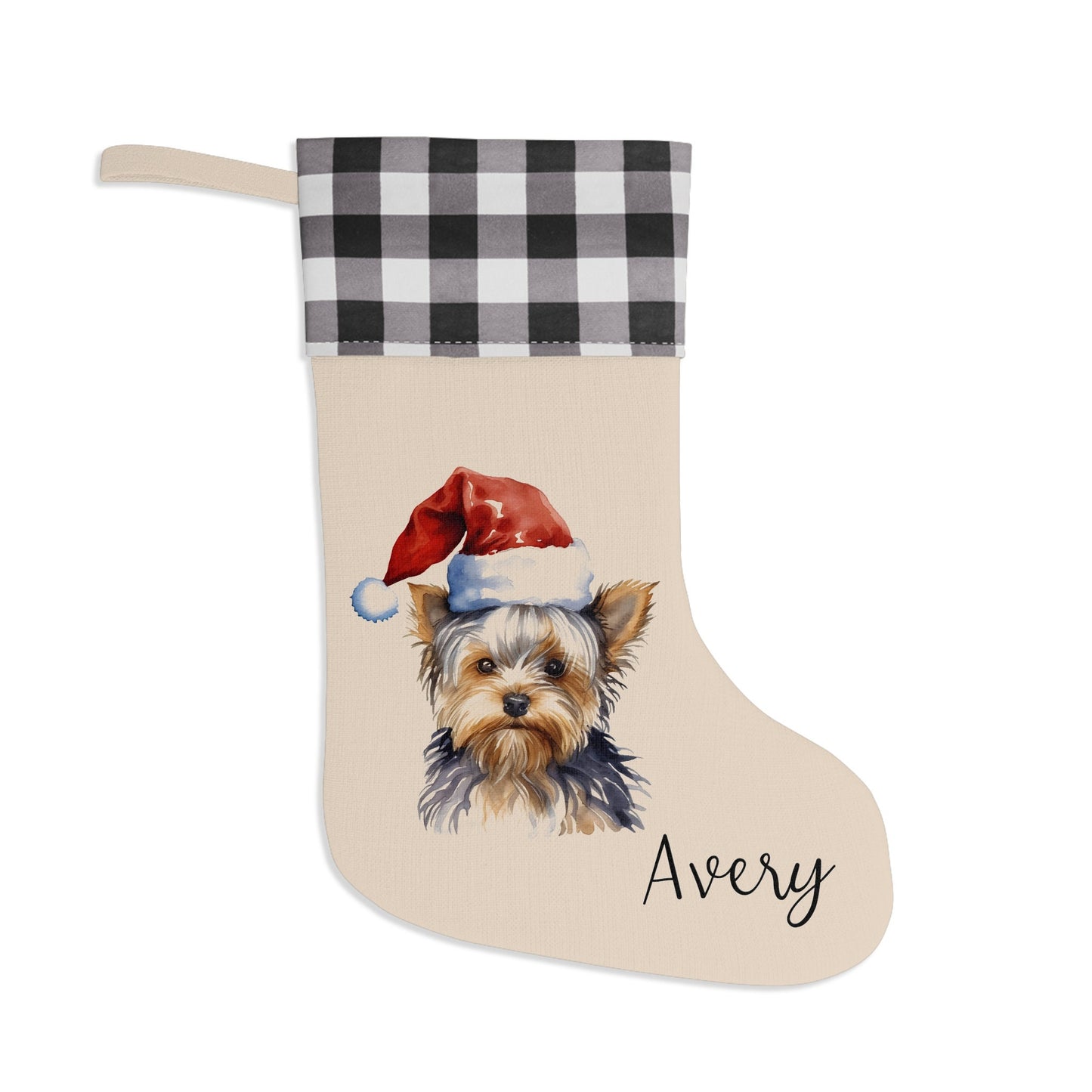 Personalized Yorkie Dog Christmas Stocking