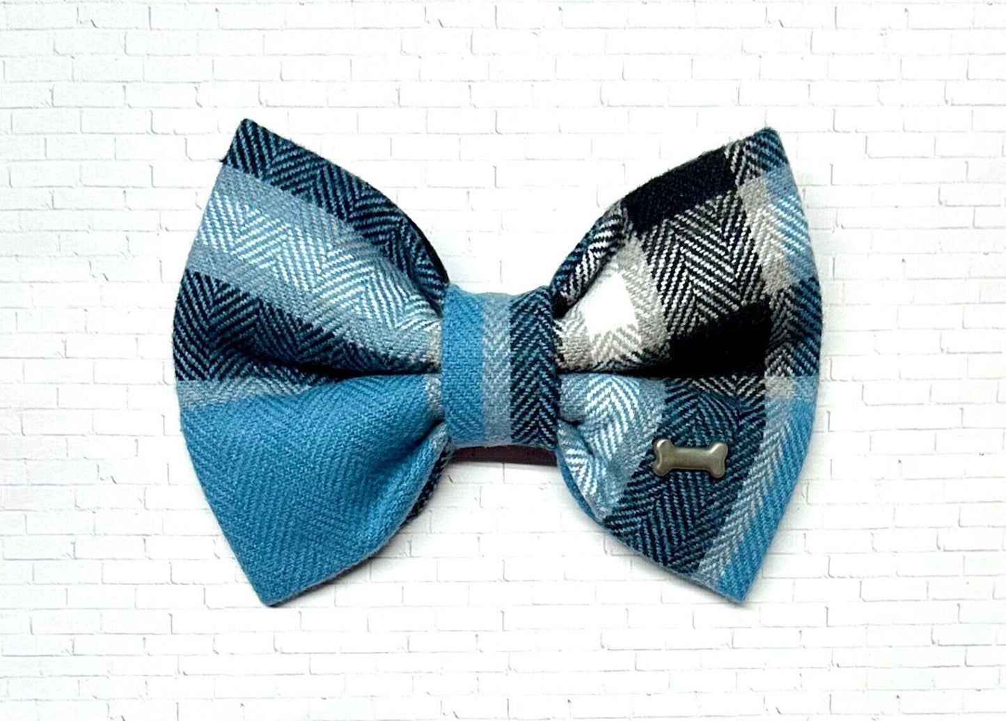 Blue Flannel Bow Tie