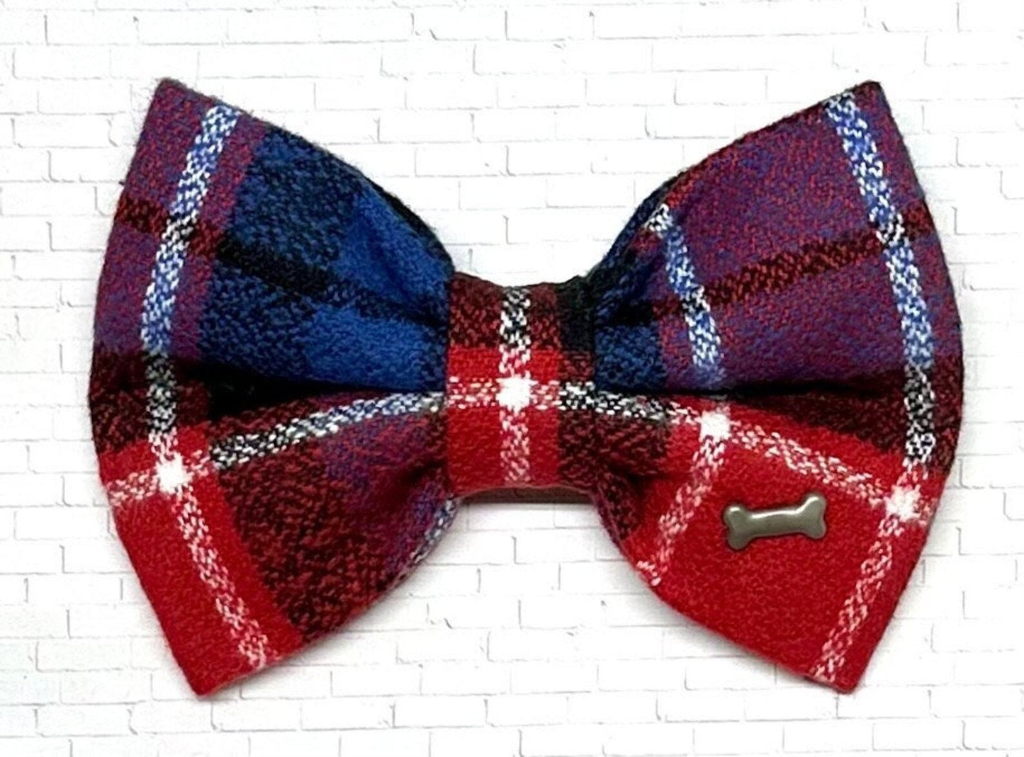 Red & Blue Flannel Bow Tie