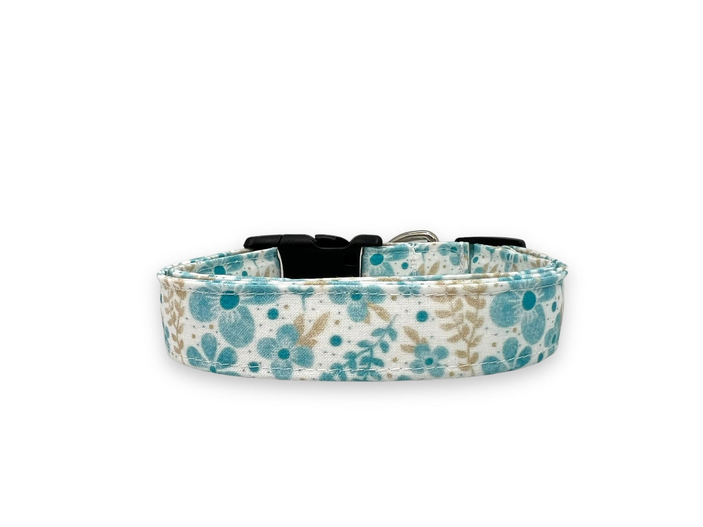 Dainty Blue & Beige Floral Dog Collar