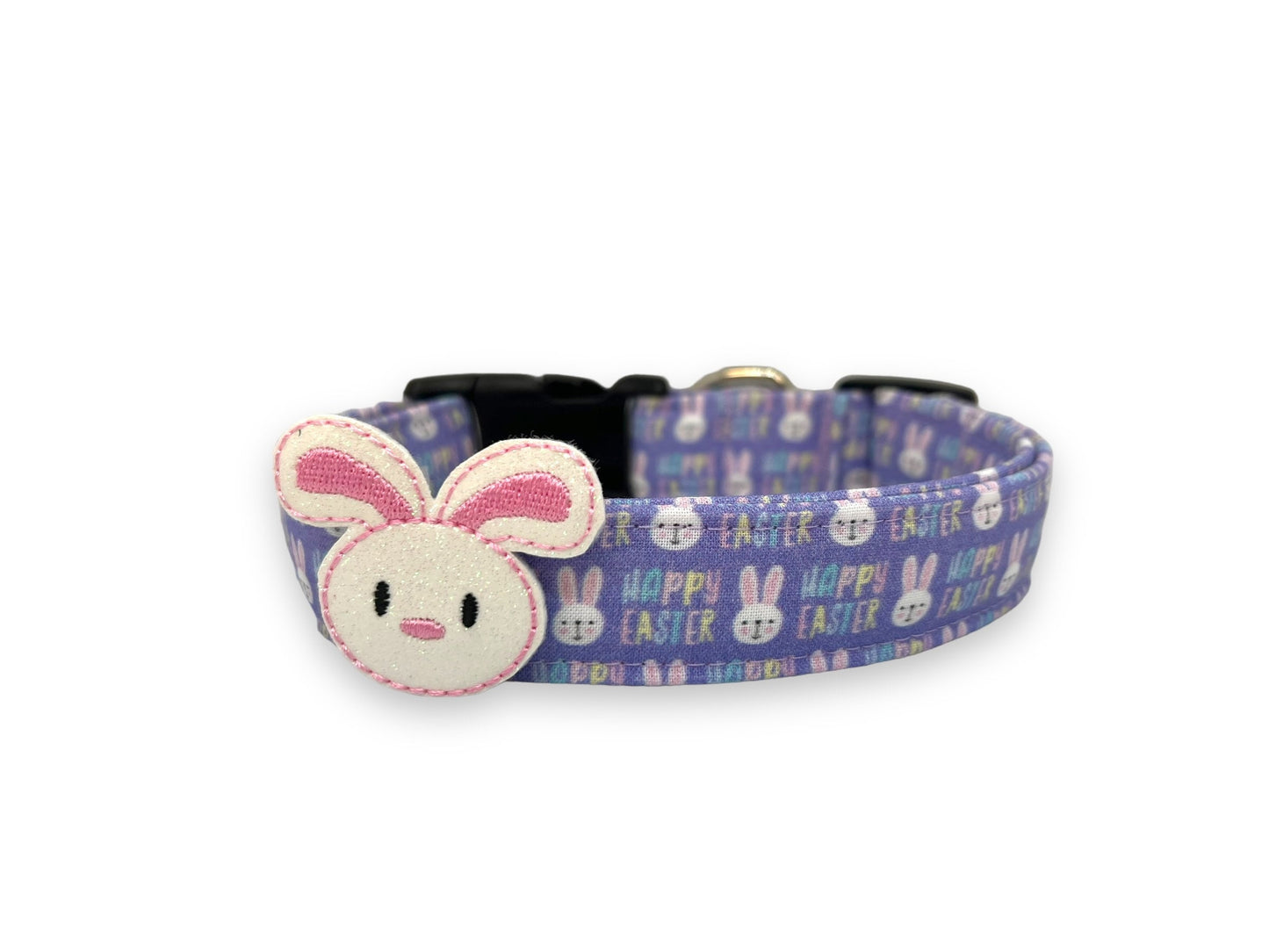 Lavender Easter Bunny Dog Collar with Embellishment