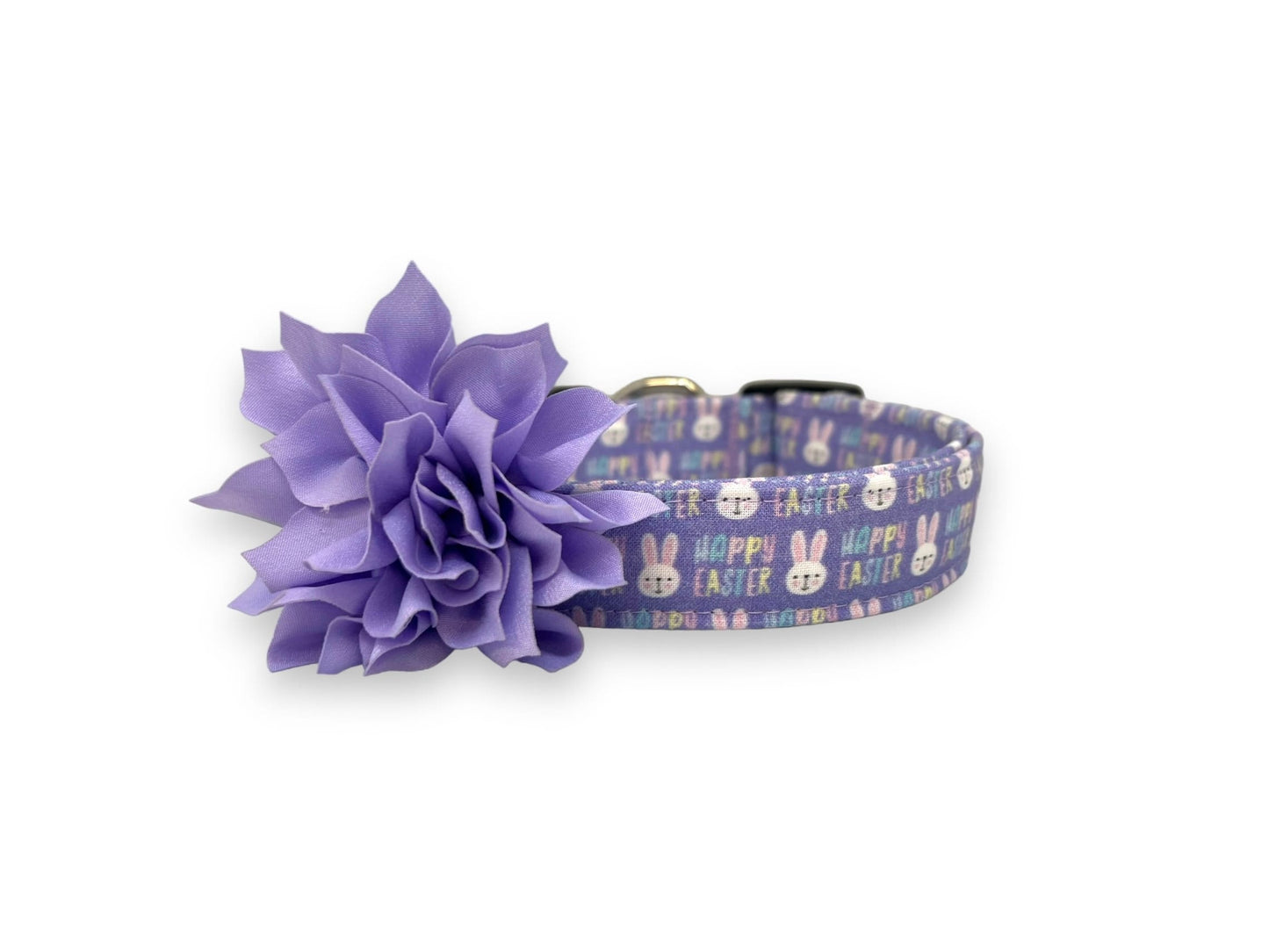 Lavender Easter Bunny Dog Collar with Flower