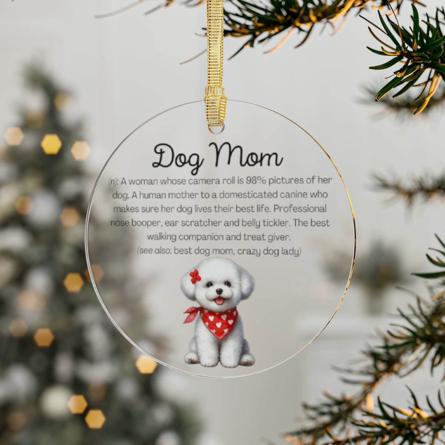 Bichon Frisé Dog Mom Ornament