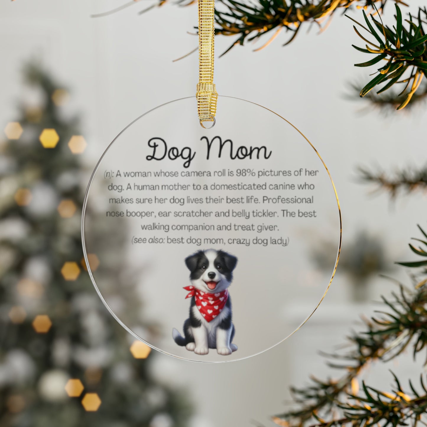 Border Collie Dog Mom Ornament