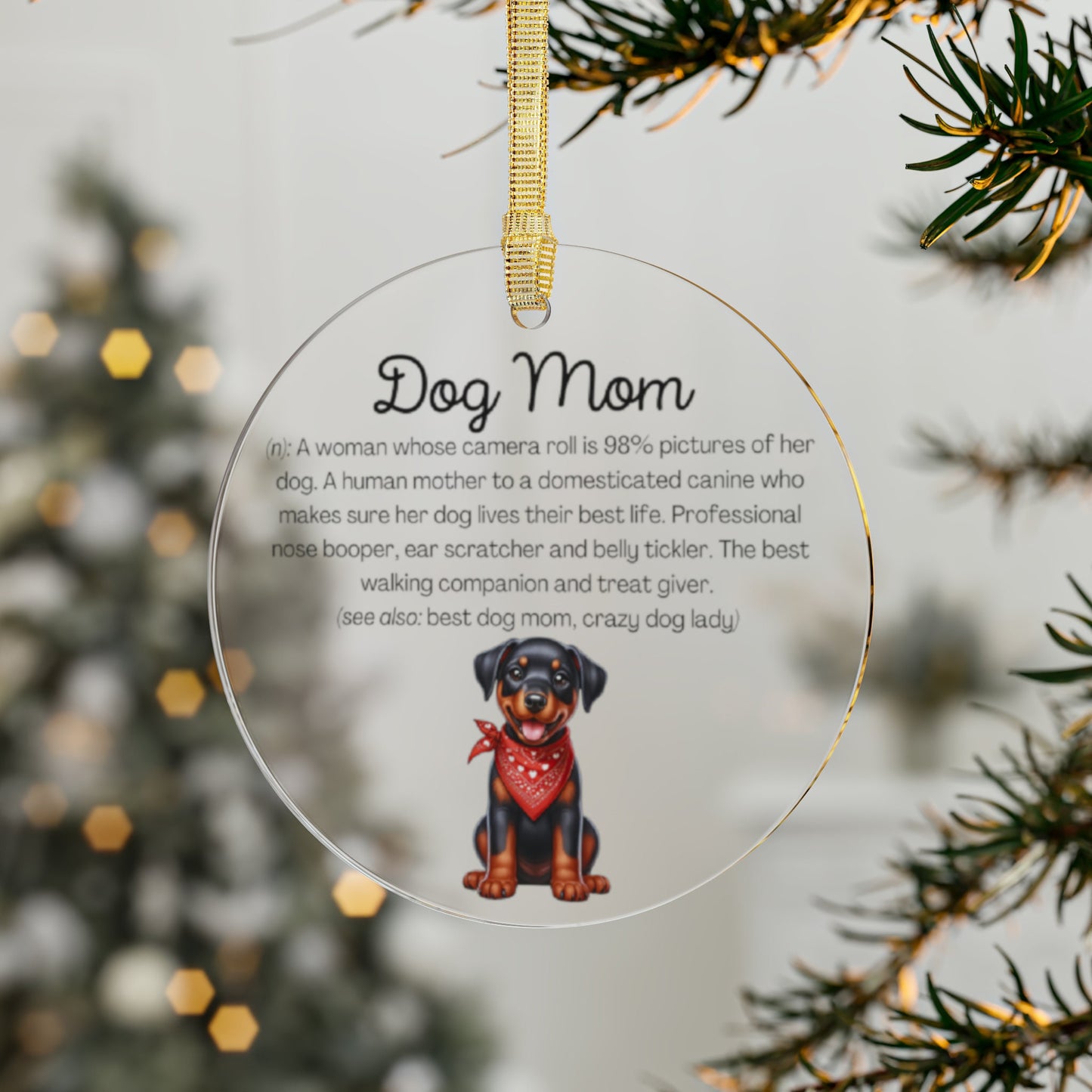 Doberman Dog Mom Ornament