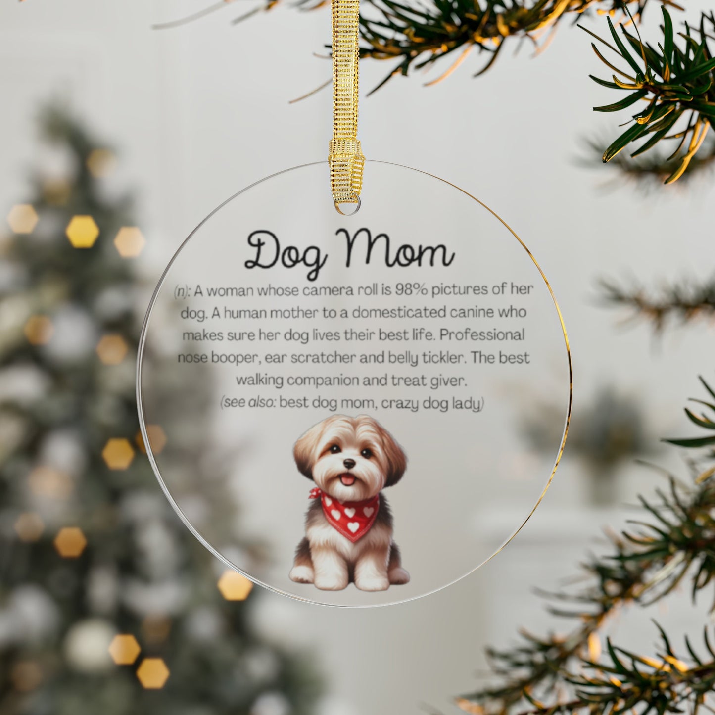Havanese Dog Mom Ornament