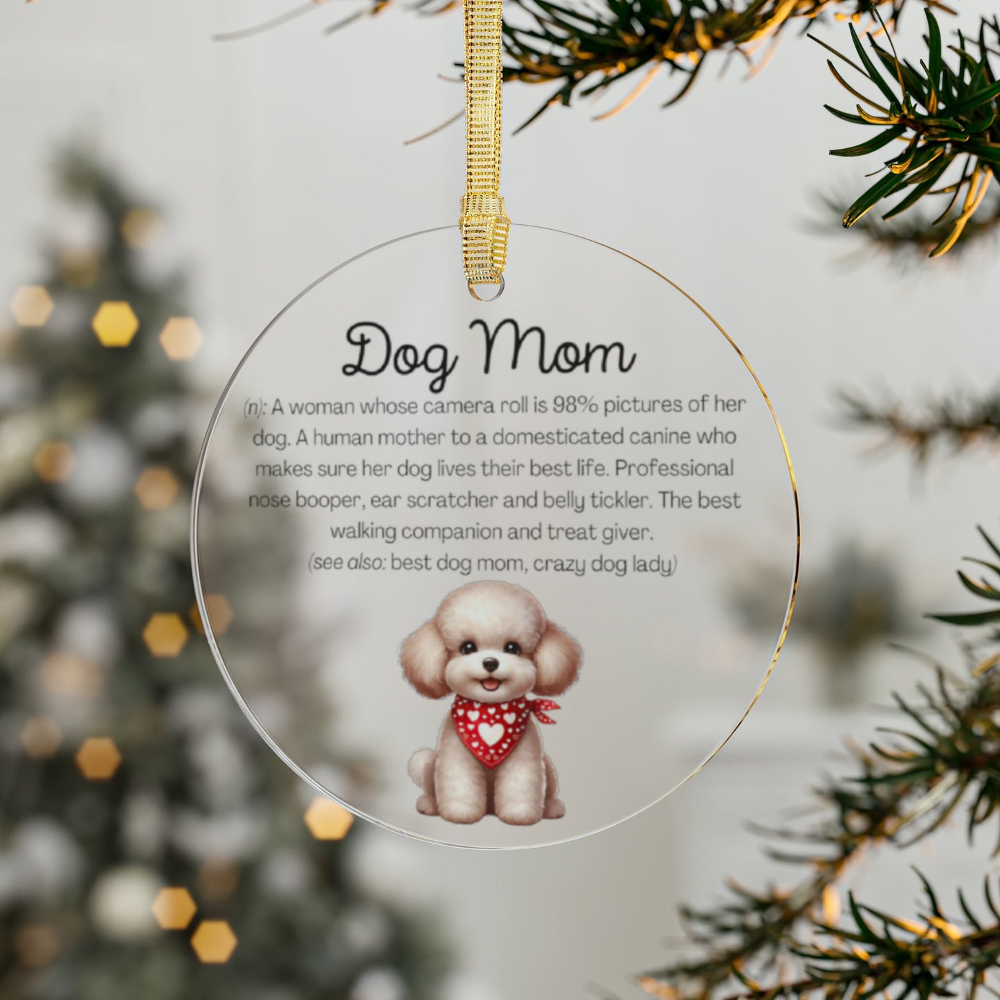 Poodle Dog Mom Ornament