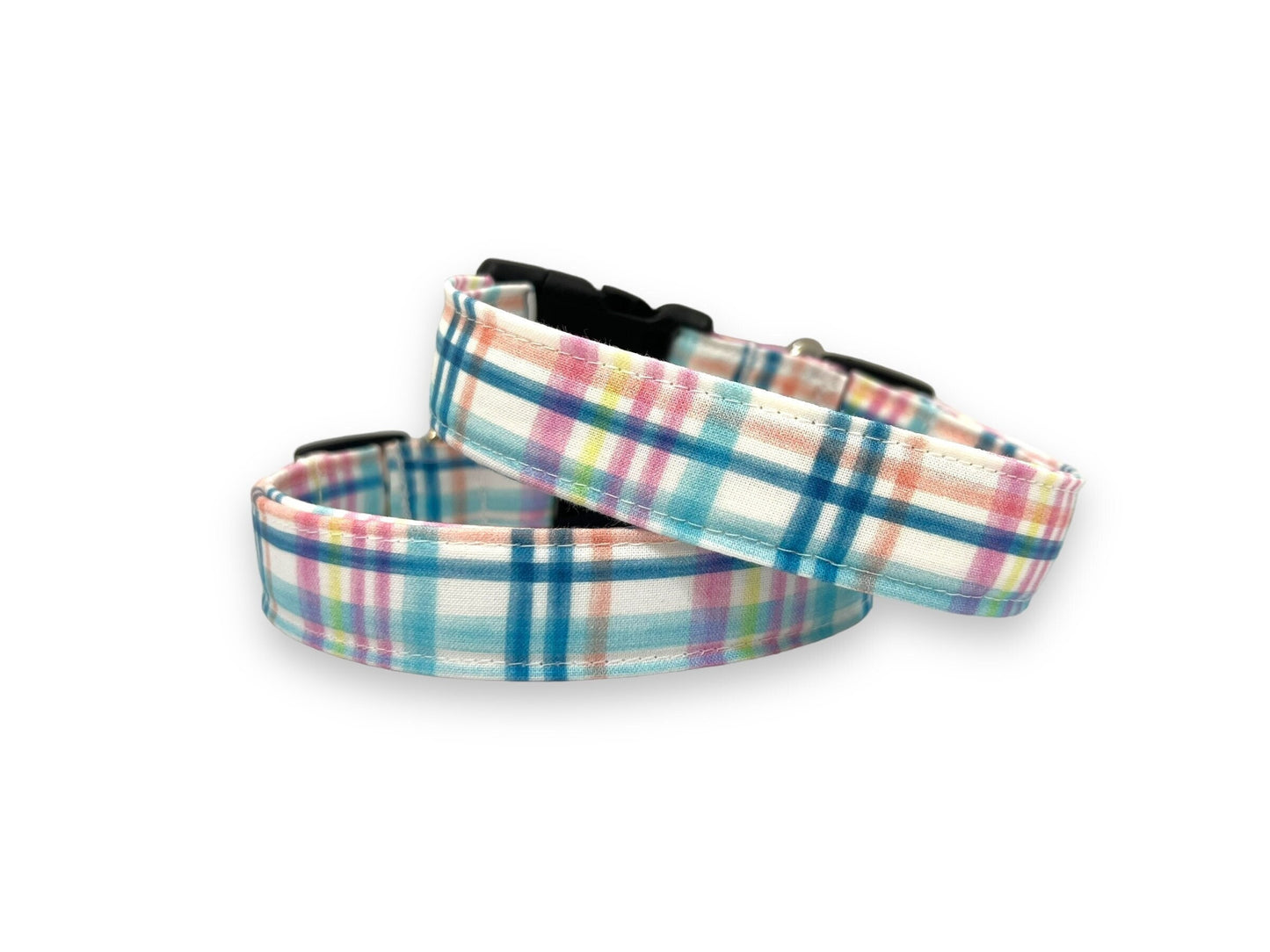 Spring Plaid Dog Collar with Embellishment