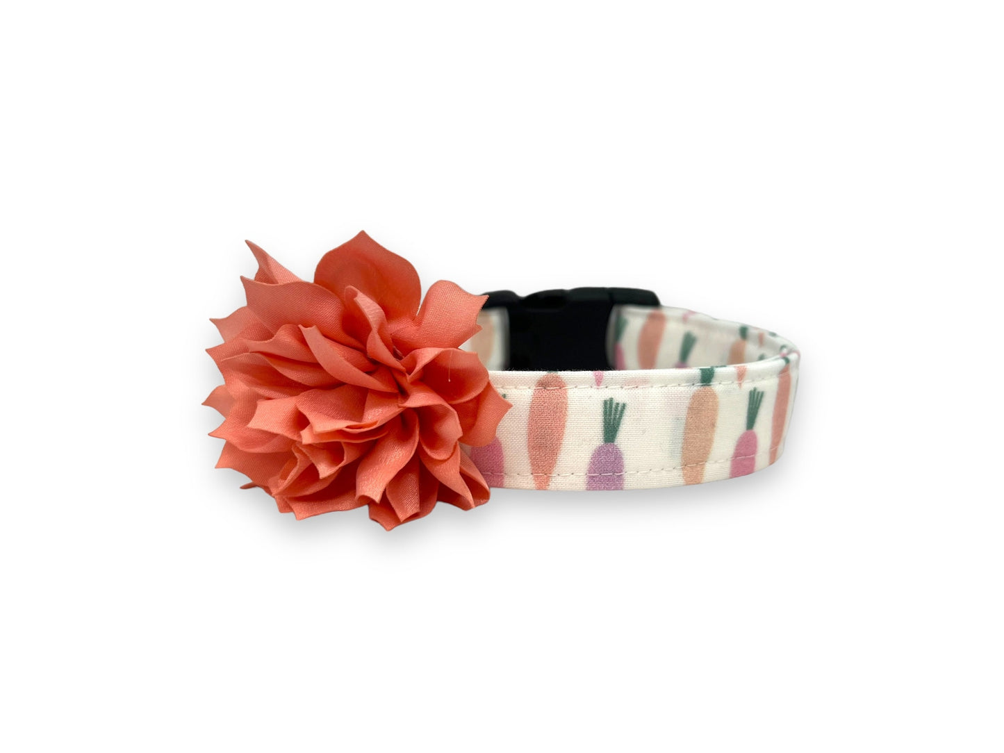 Pastel Carrot Dog Collar with Flower