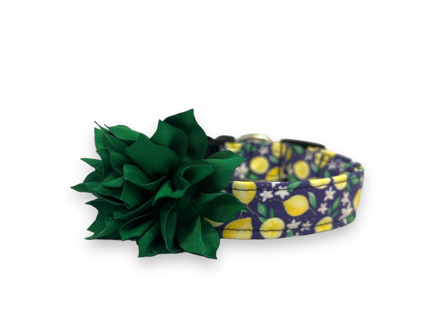 Lemon Dog Collar with Collar Flower