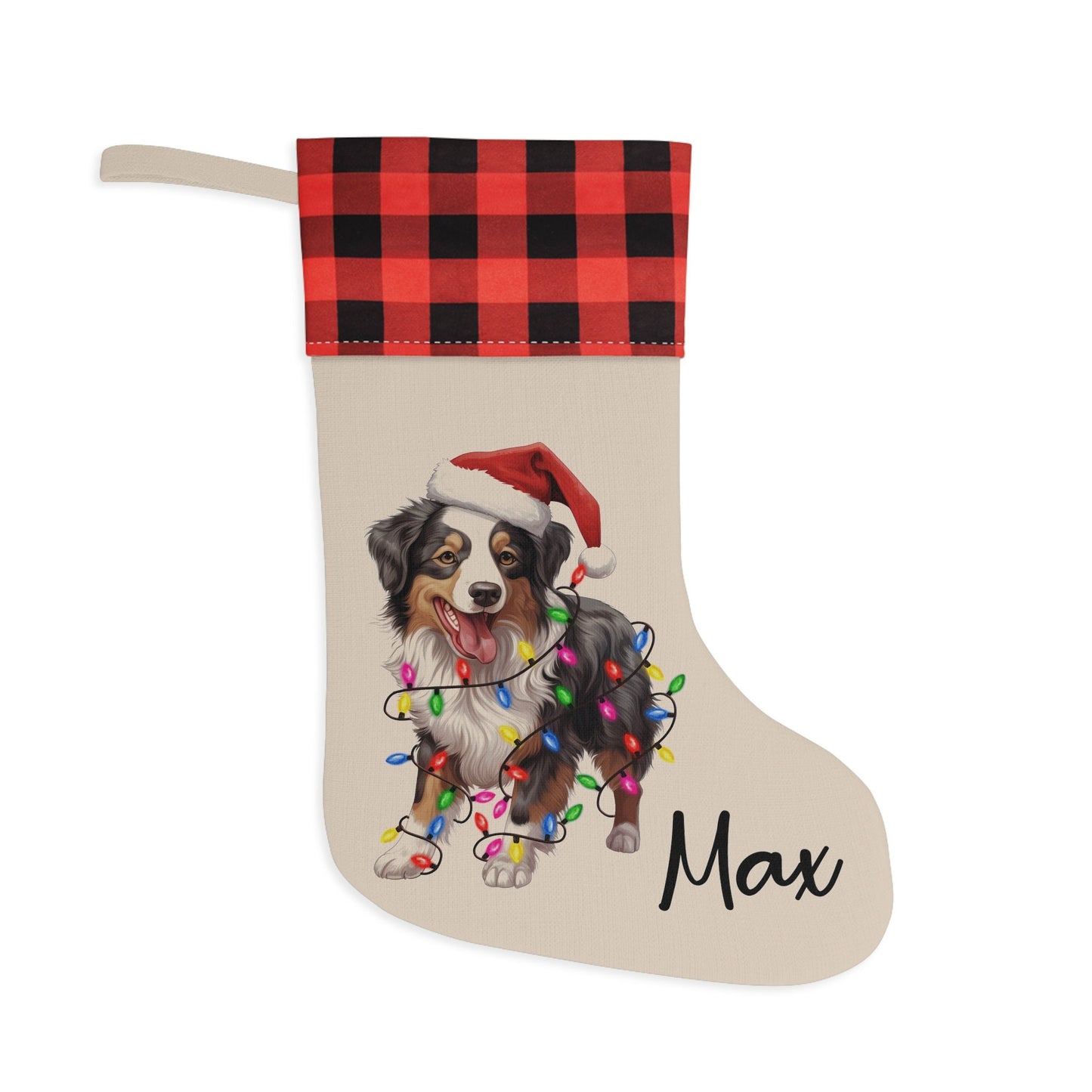 Personalized Australian Shepherd Christmas Stocking
