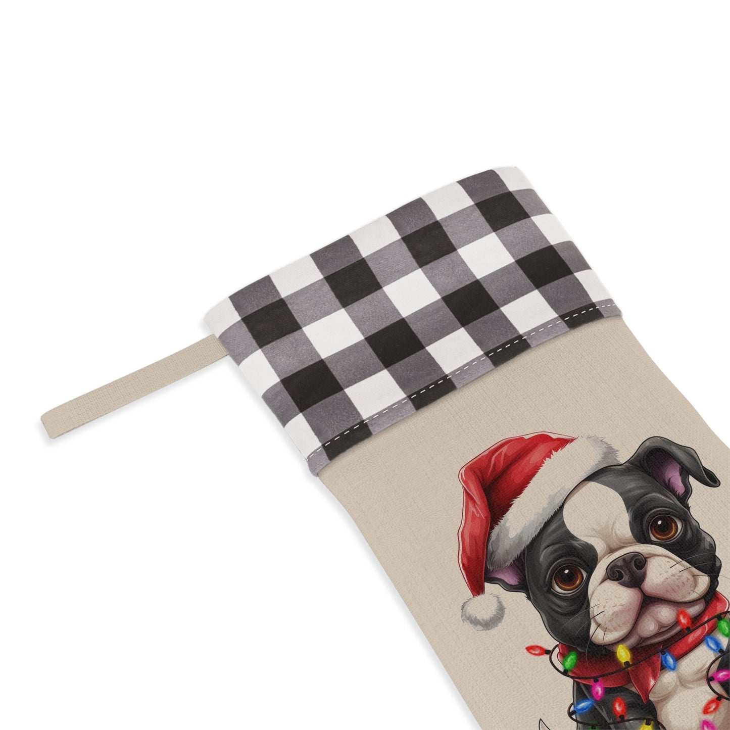 Personalized Boston Terrier Dog Christmas Stocking