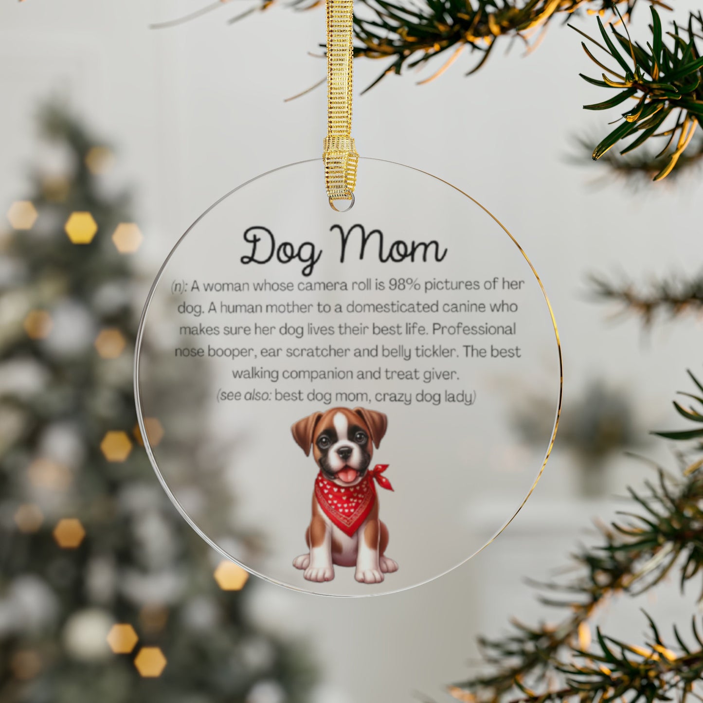 Boxer Dog Mom Ornament