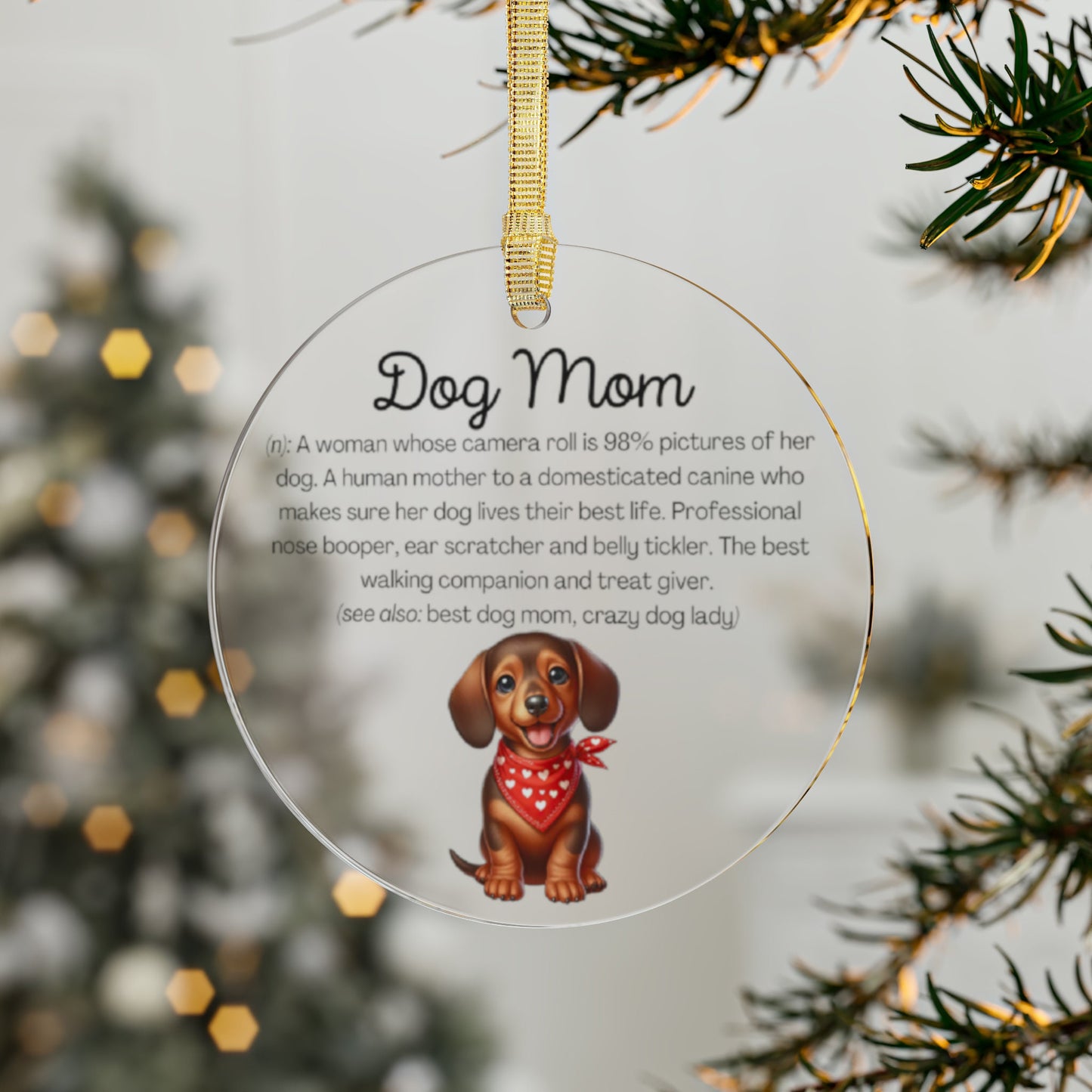 Dachshund Dog Mom Ornament