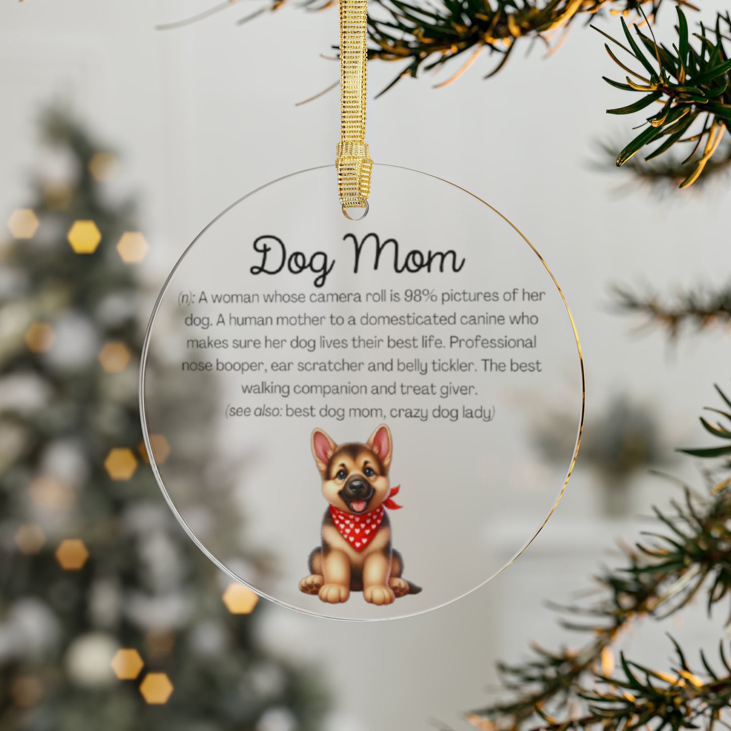 German Shepherd Dog Mom Ornament
