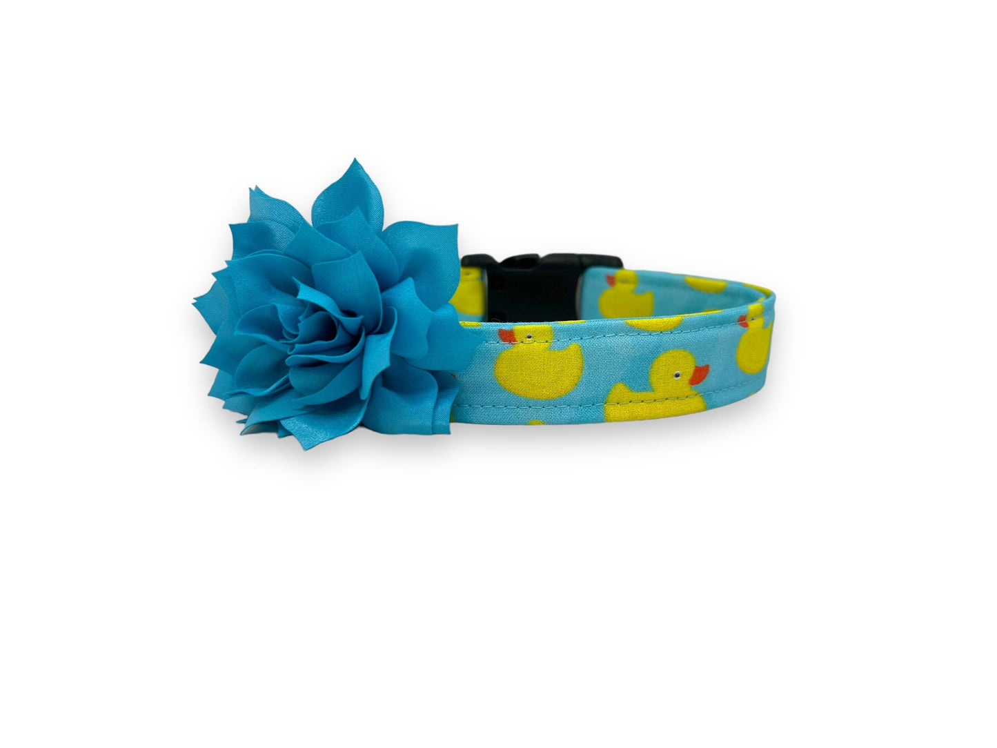 Rubber Duck Dog Collar with Flower