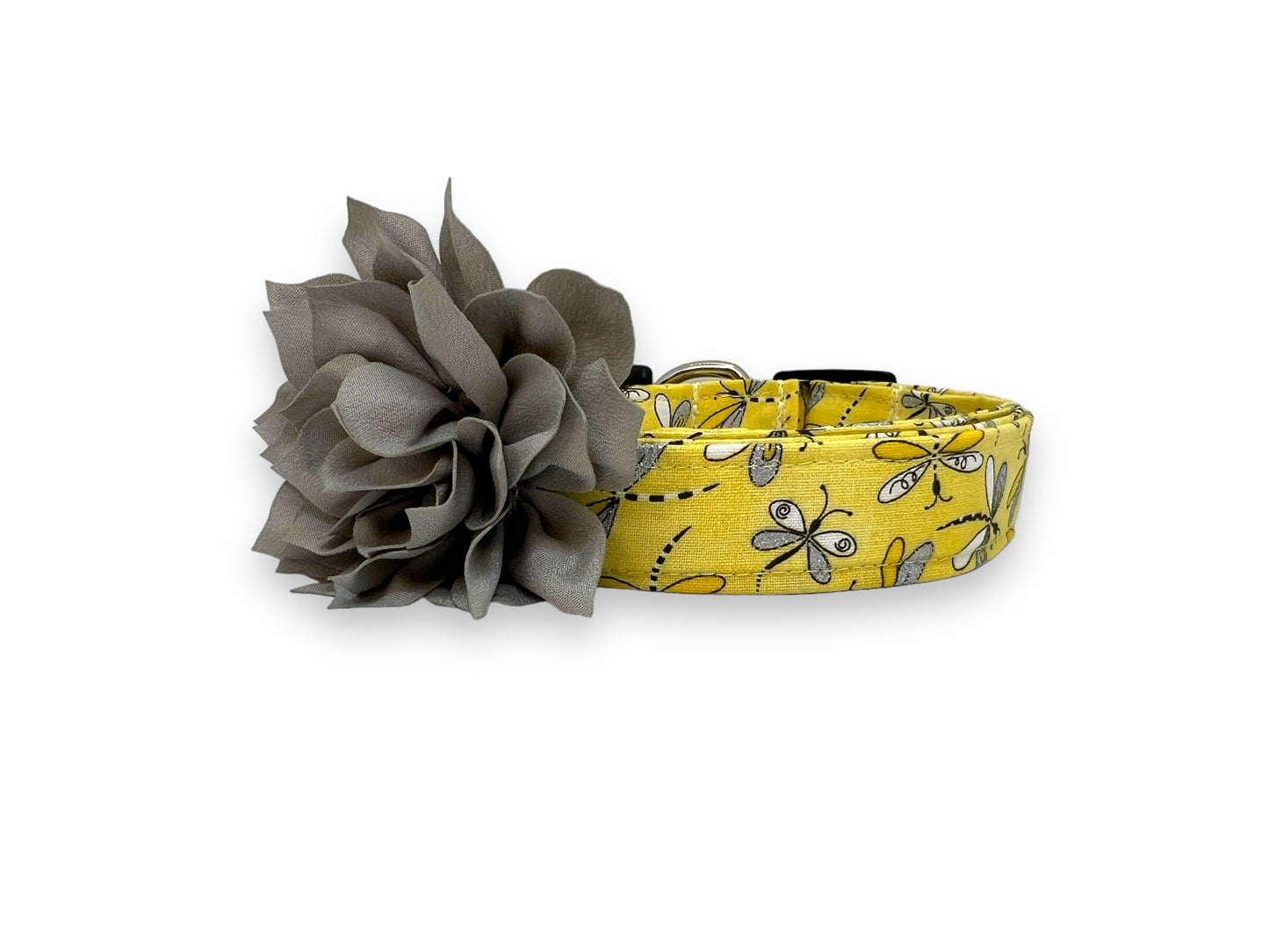 Dragonfly Dog Collar with Flower