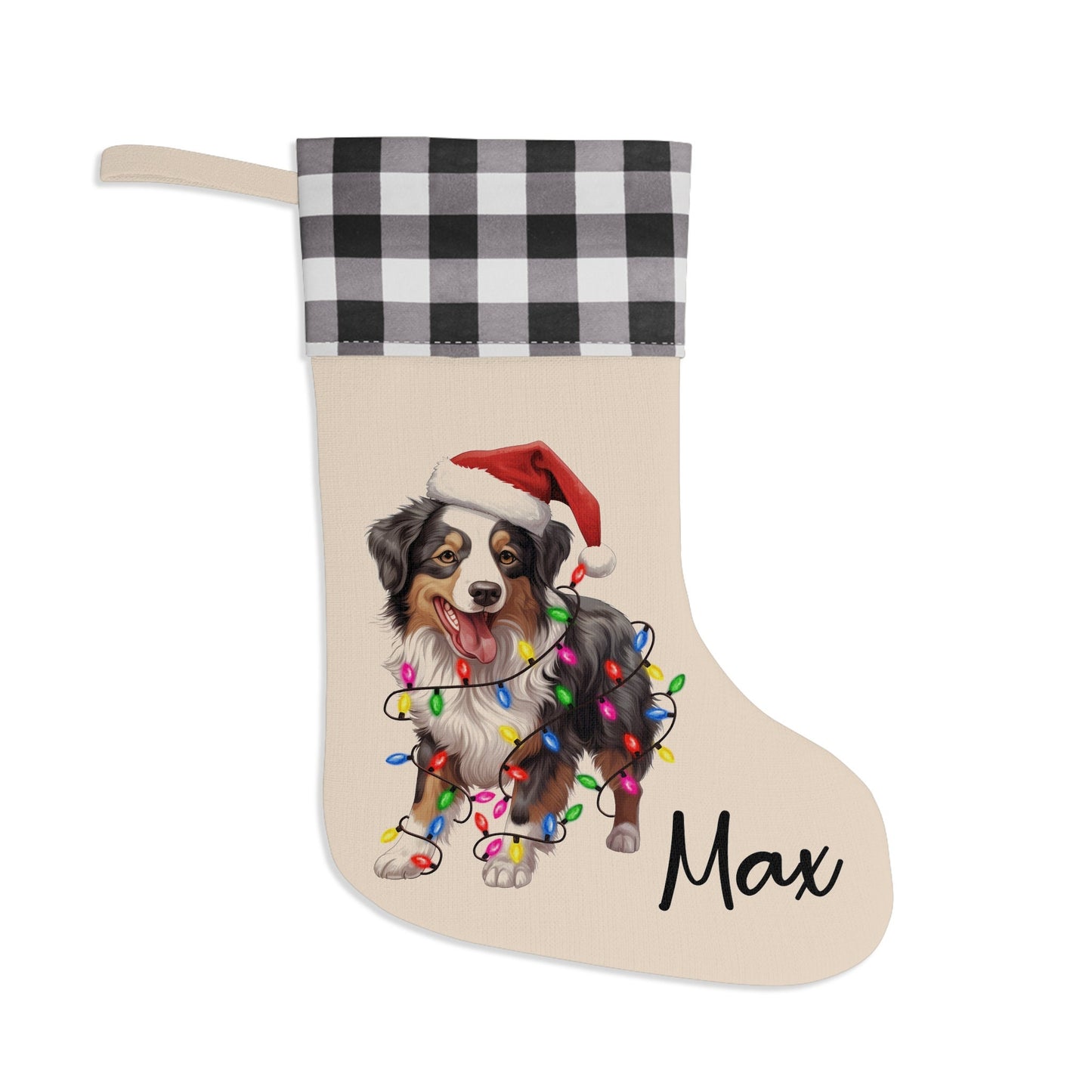 Personalized Australian Shepherd Christmas Stocking