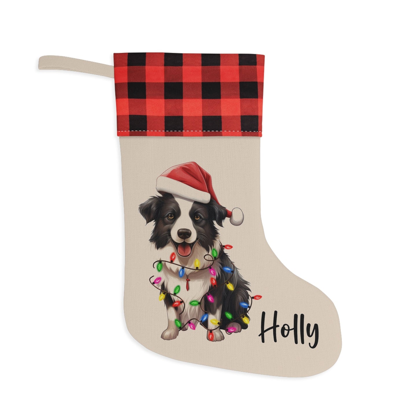 Personalized Border Collie Dog Christmas Stocking