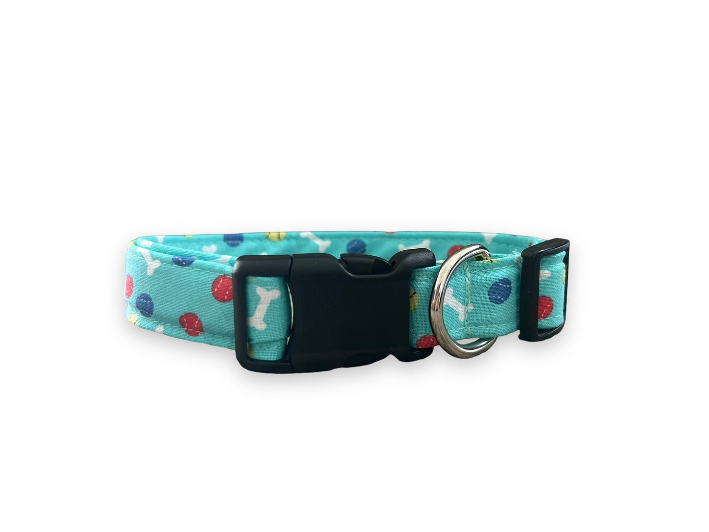 Aqua Tennis Ball Dog Collar