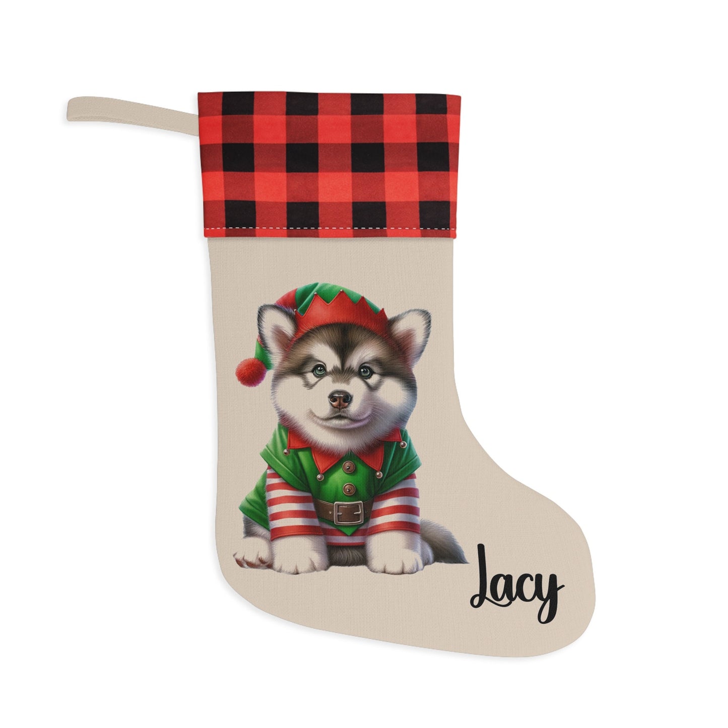 Personalized Alaskan Malamute Dog Christmas Stocking