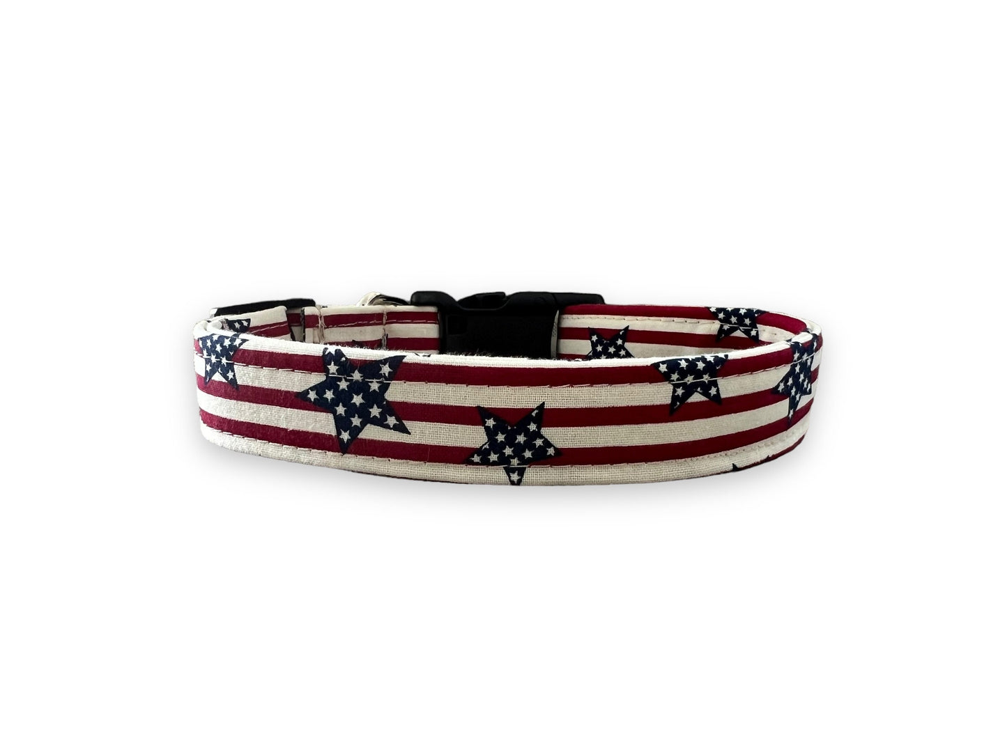 Rustic Stars and Stripes Dog Collar with Embellishment