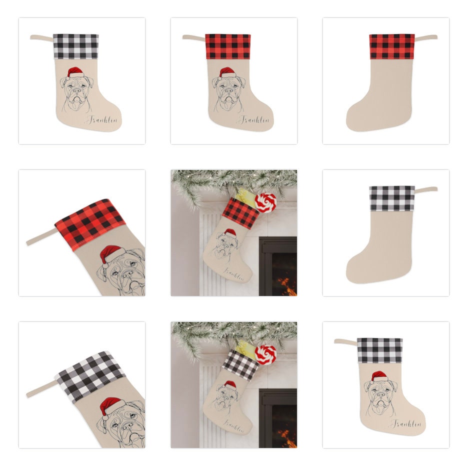 Personalized American Bulldog Dog Christmas Stocking