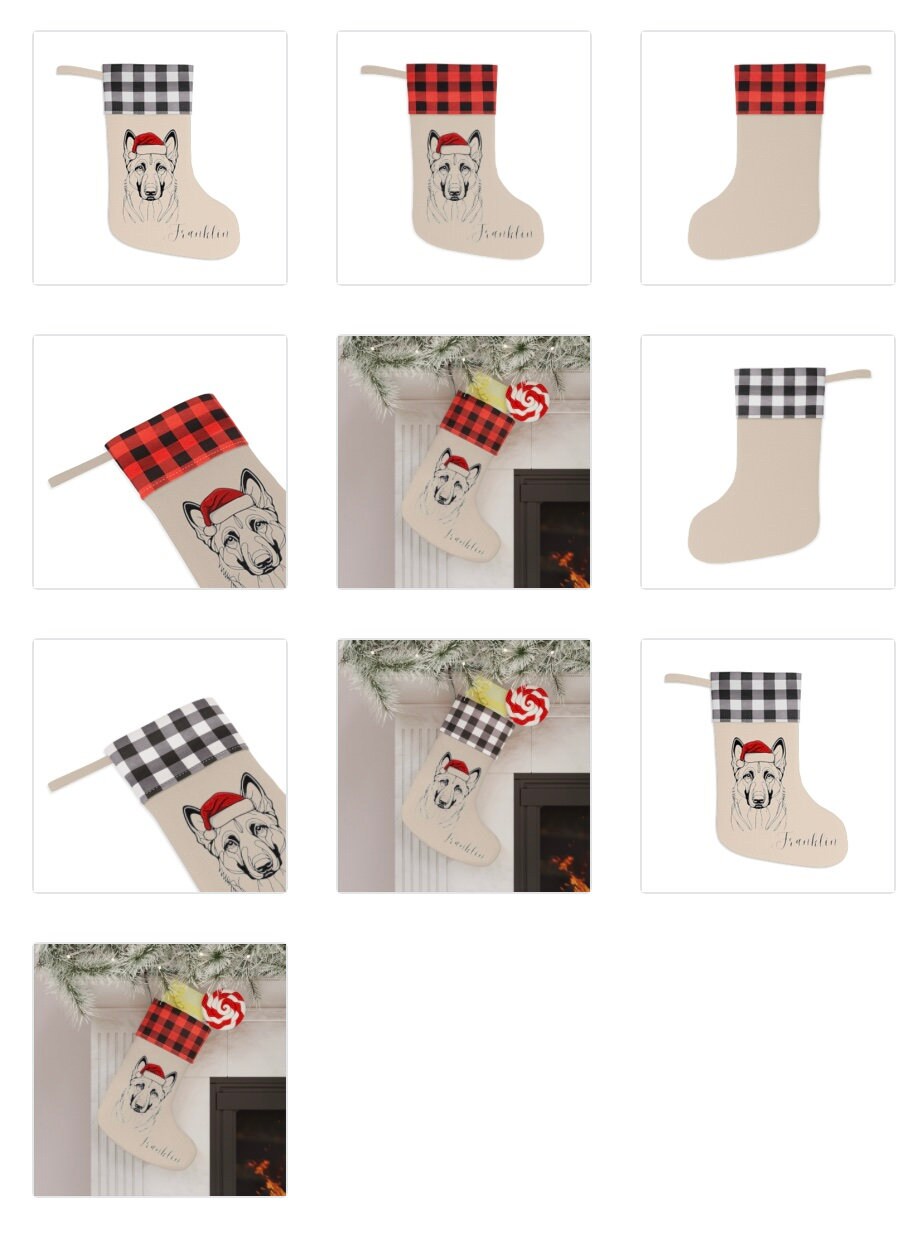 Personalized Belgian Malinois Dog Christmas Stocking