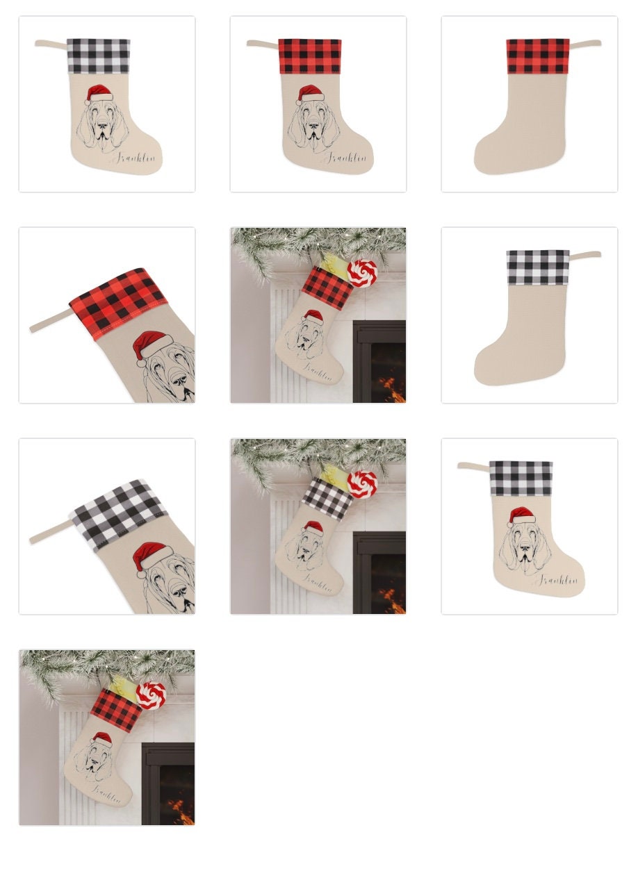 Personalized Bloodhound Dog Christmas Stocking