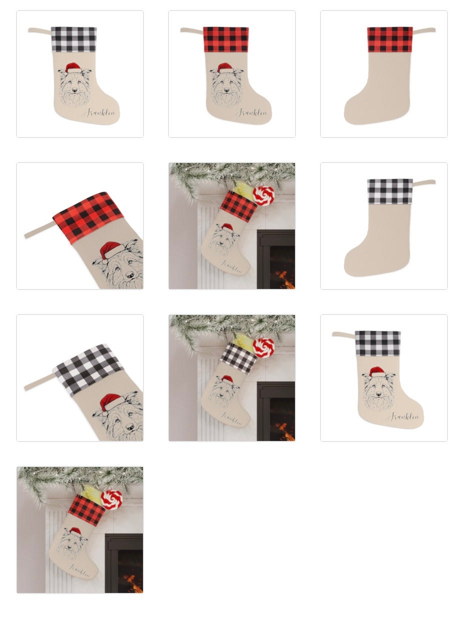 Personalized Border Collie Dog Christmas Stocking