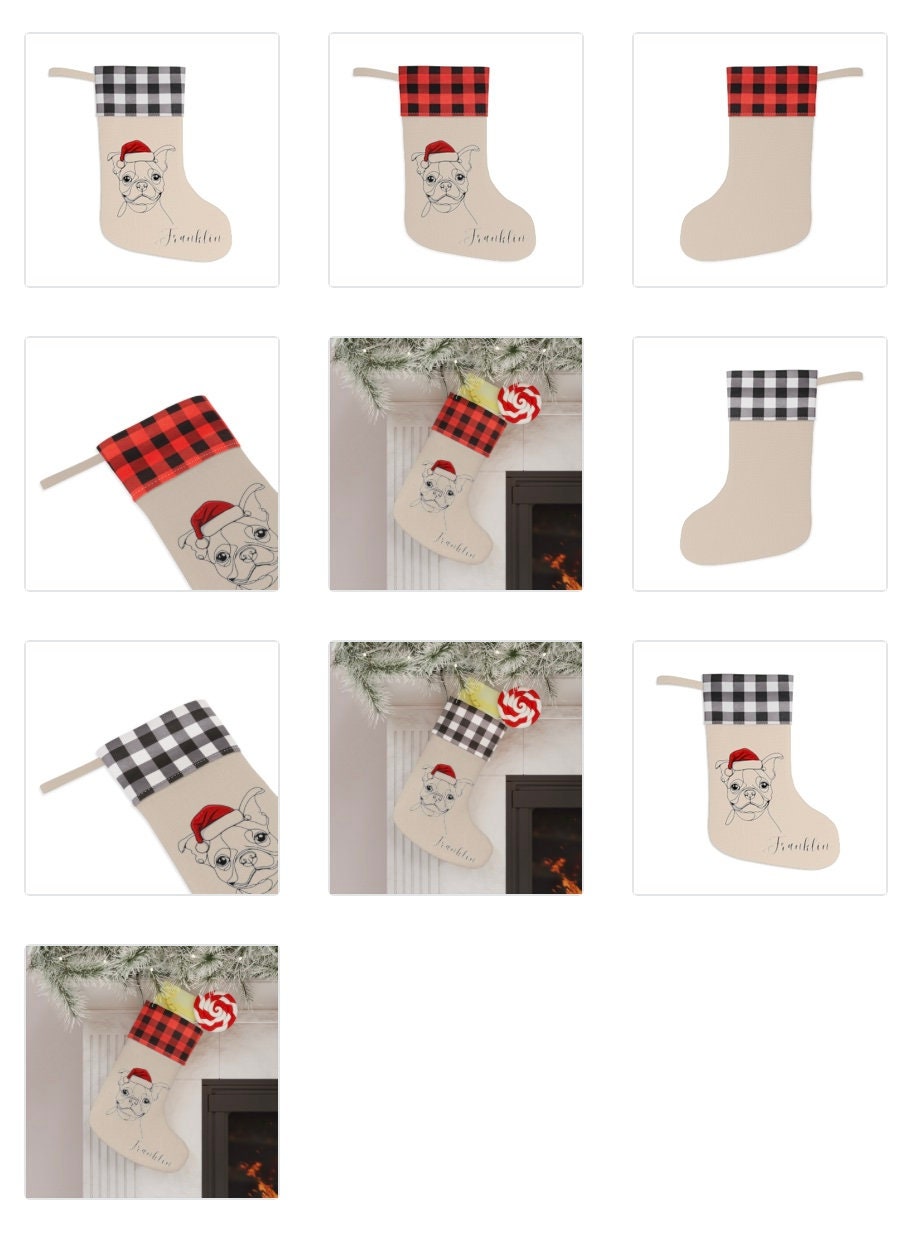 Personalized Boston Terrier Dog Christmas Stocking
