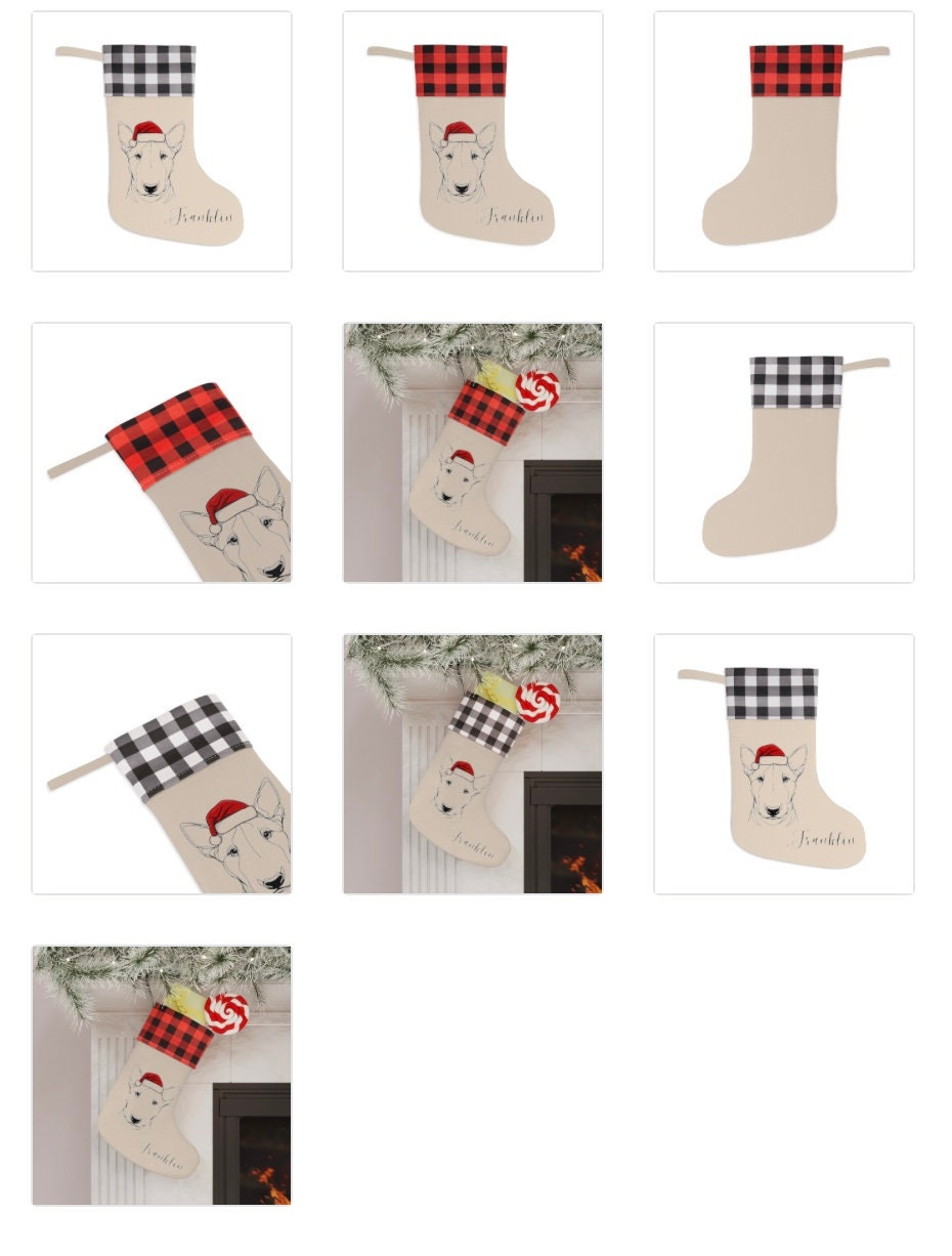 Personalized Bull Terrier Dog Christmas Stocking