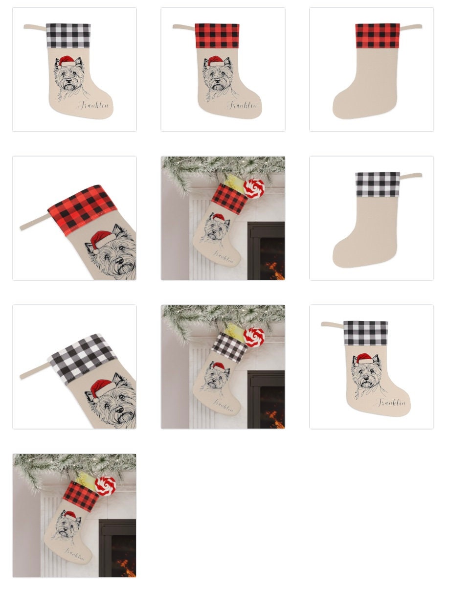 Personalized Cairn Terrier Dog Christmas Stocking