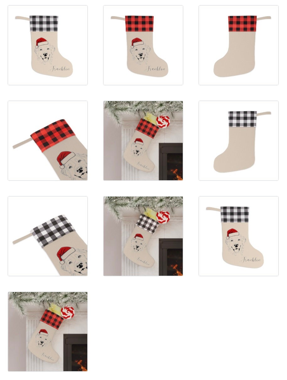 Personalized Golden Retriever Dog Christmas Stocking