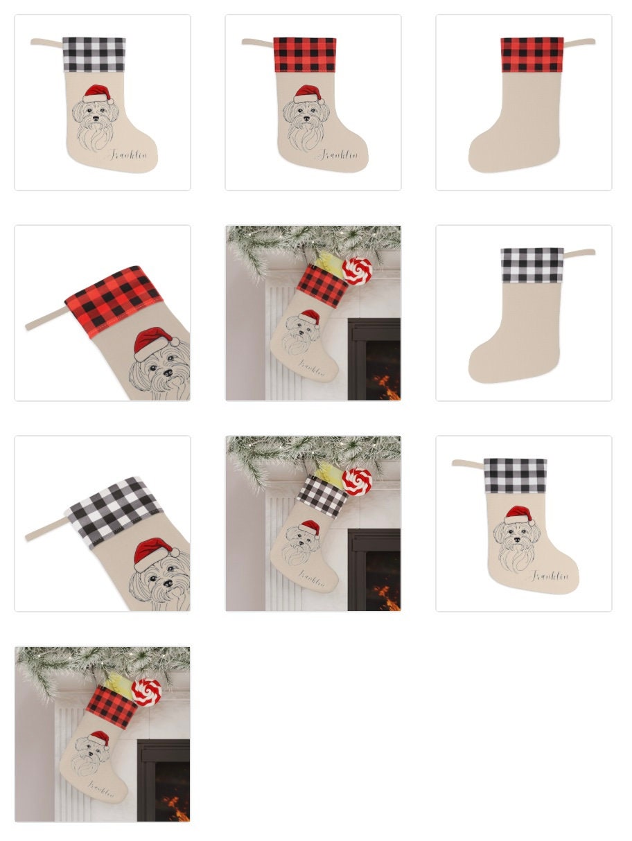 Personalized Maltese Dog Christmas Stocking