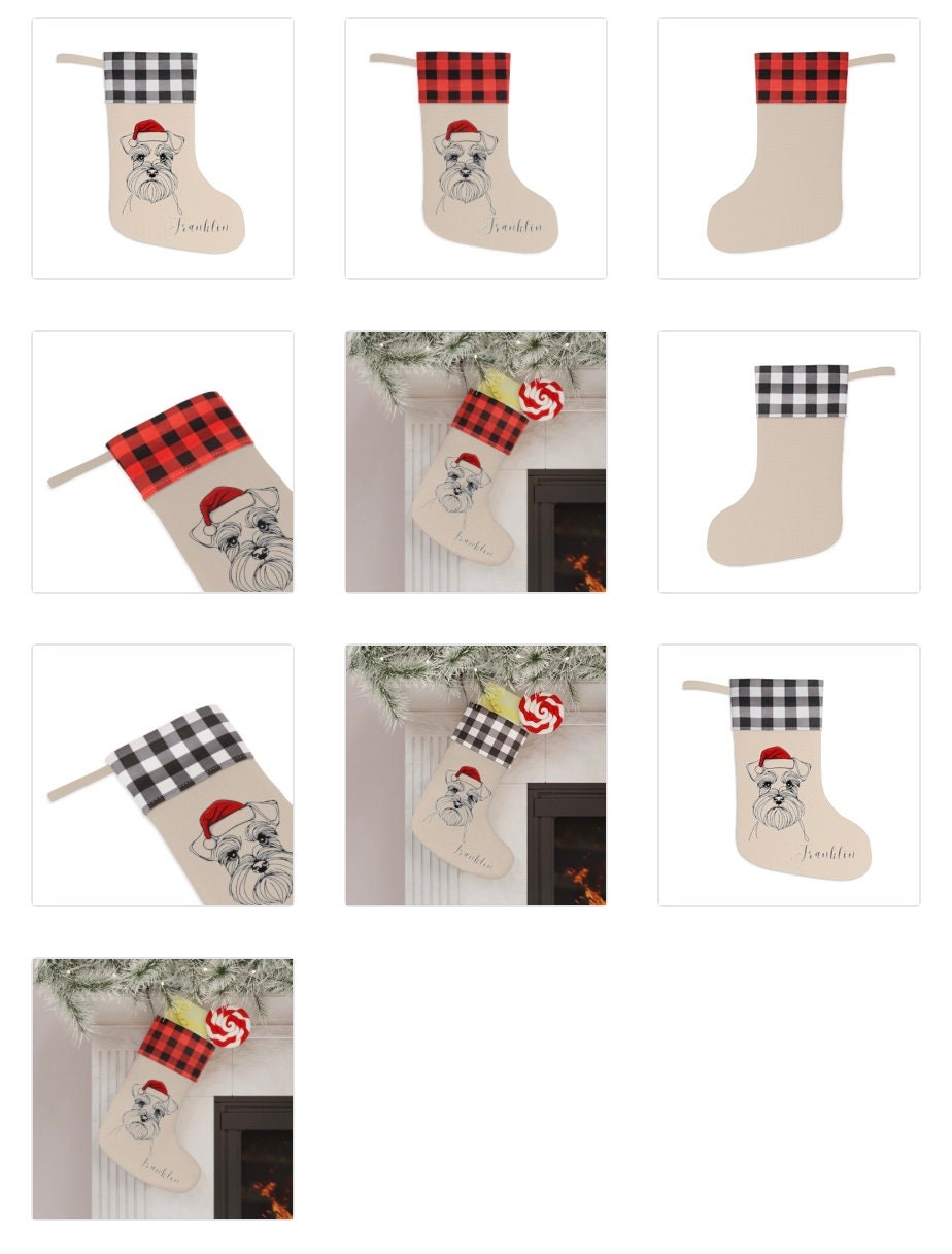 Personalized Miniature Schnauzer Dog Christmas Stocking