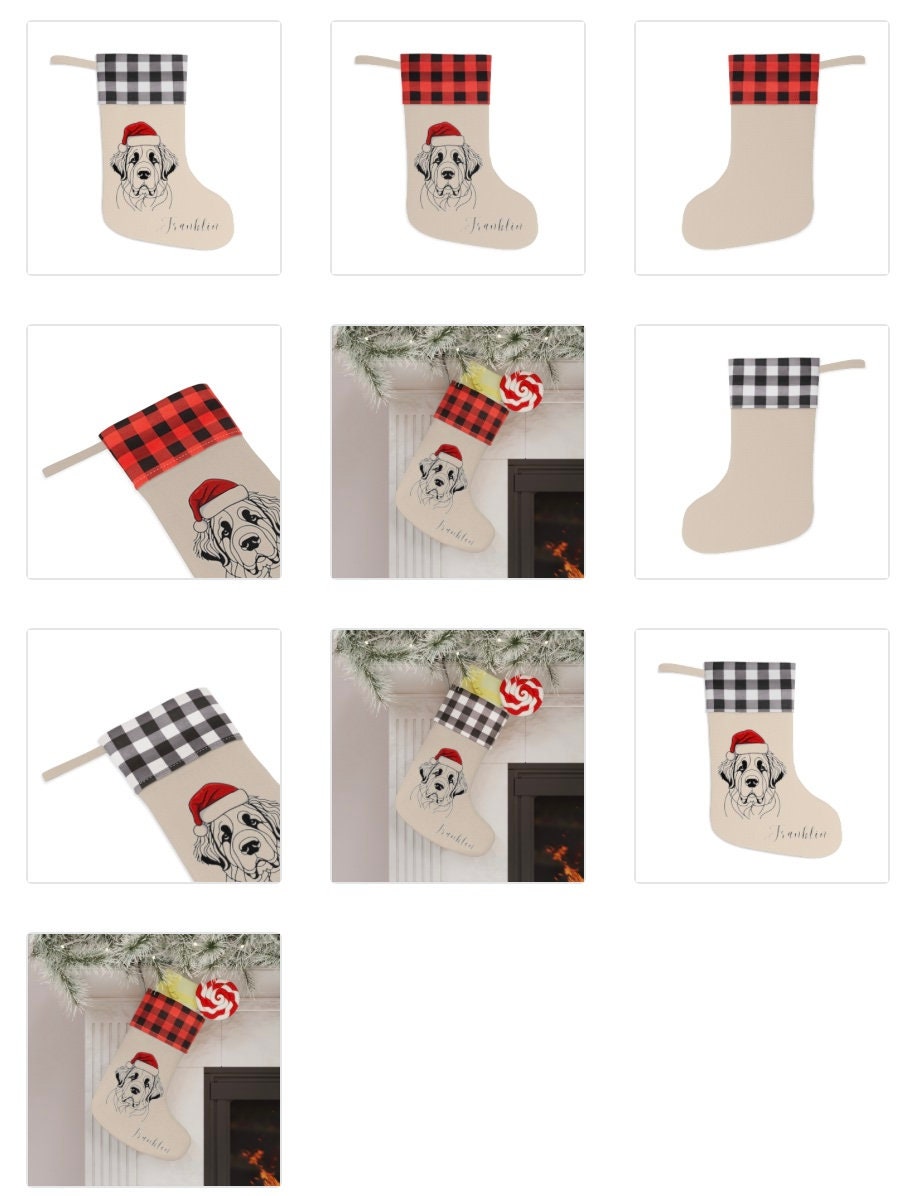 Personalized St. Bernard Dog Christmas Stocking